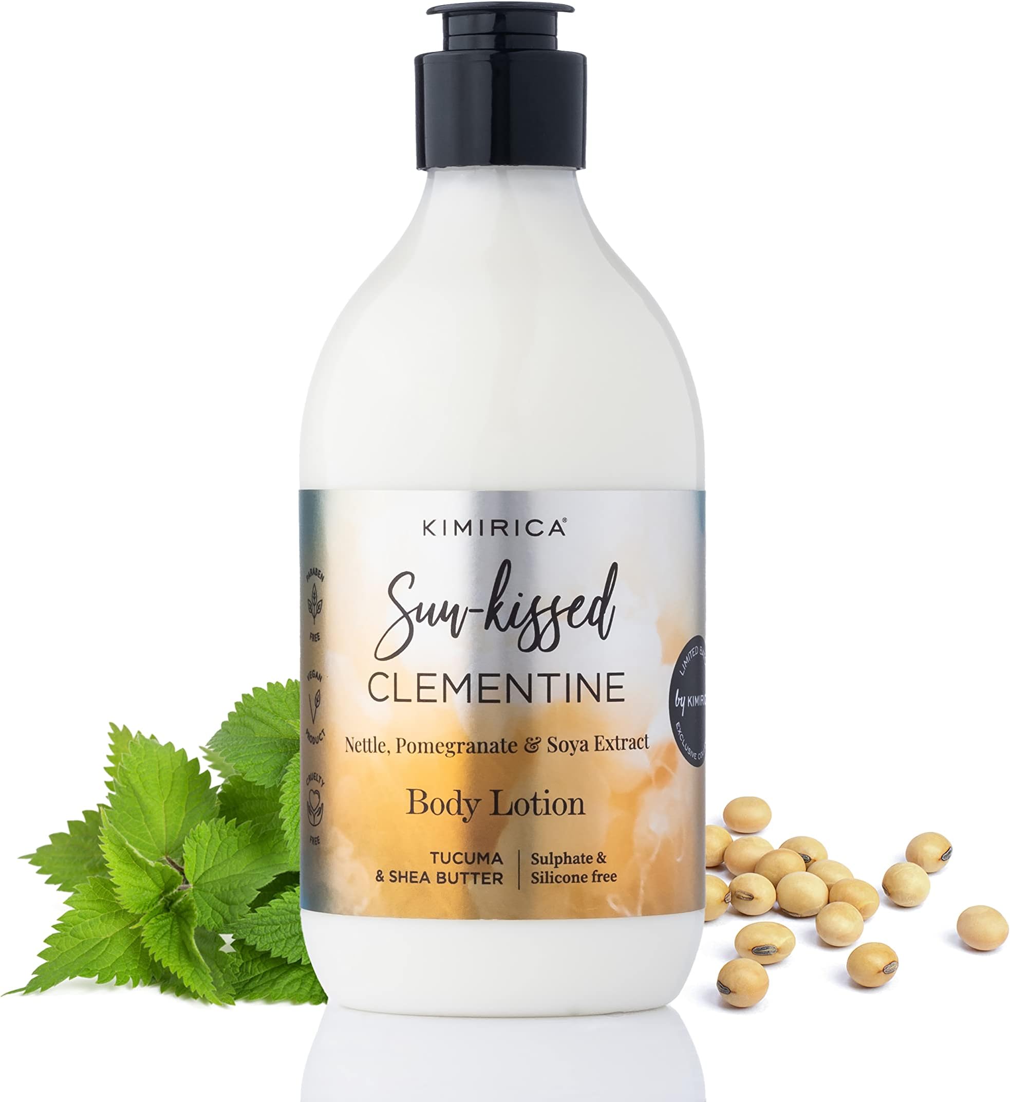 Kimirica Sun-Kissed Clementine Silicone-Free Moisturizing Scented Body Lotion for Hydrated skin With Tucuma & Shea Butter 100% Vegan, Paraben and SLS Free (Sun-Kissed Clementine, 300ML)