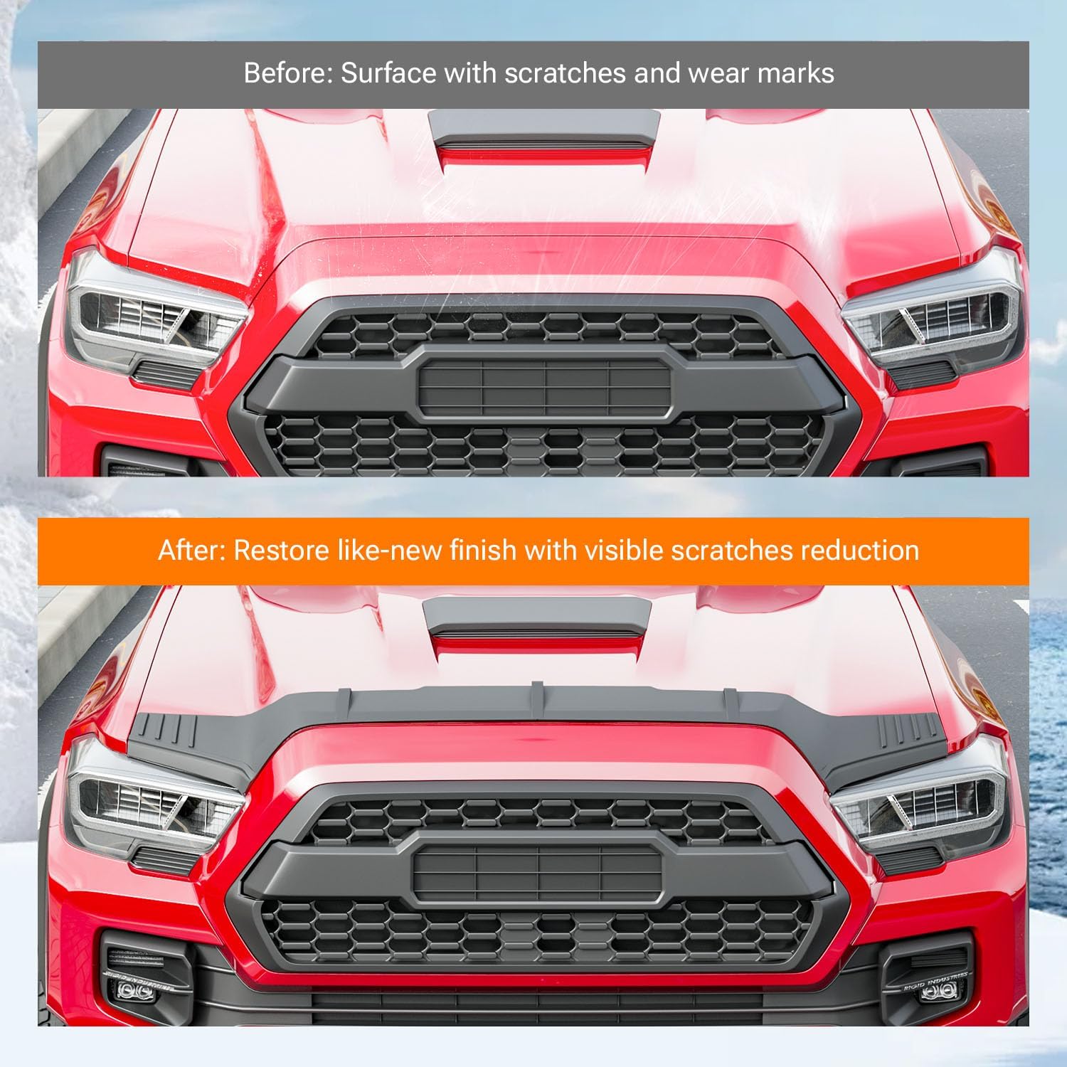 powoq Hood Deflector Compatible with 2016-2023 Toyota Tacoma Hood Protector Shield TPE Deflector Replacement for 2016-2023 Toyota Tacoma Accessories