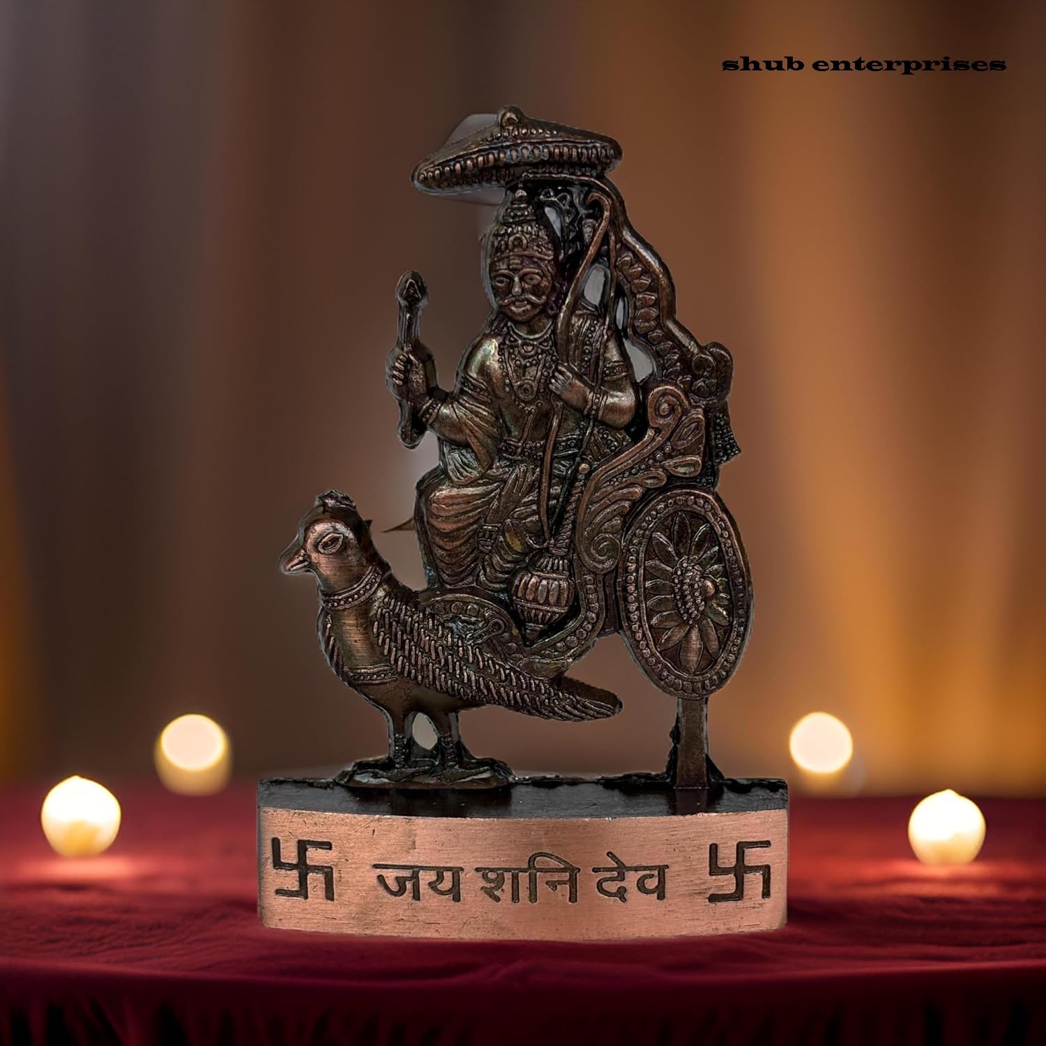 Lord Shani Dev Idol - Handmade Metal Statue -4