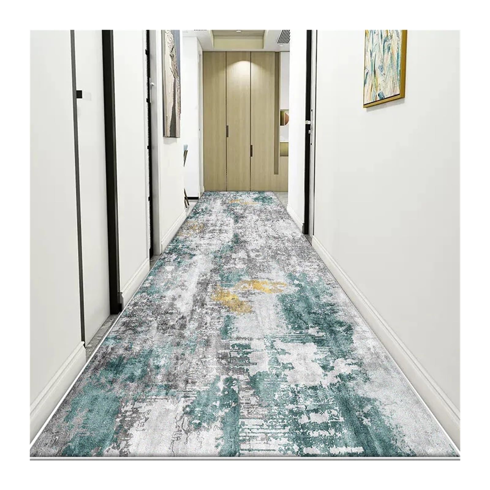 Alfombra pasillo de lujo ligero con diseño abstracto de alta densidad