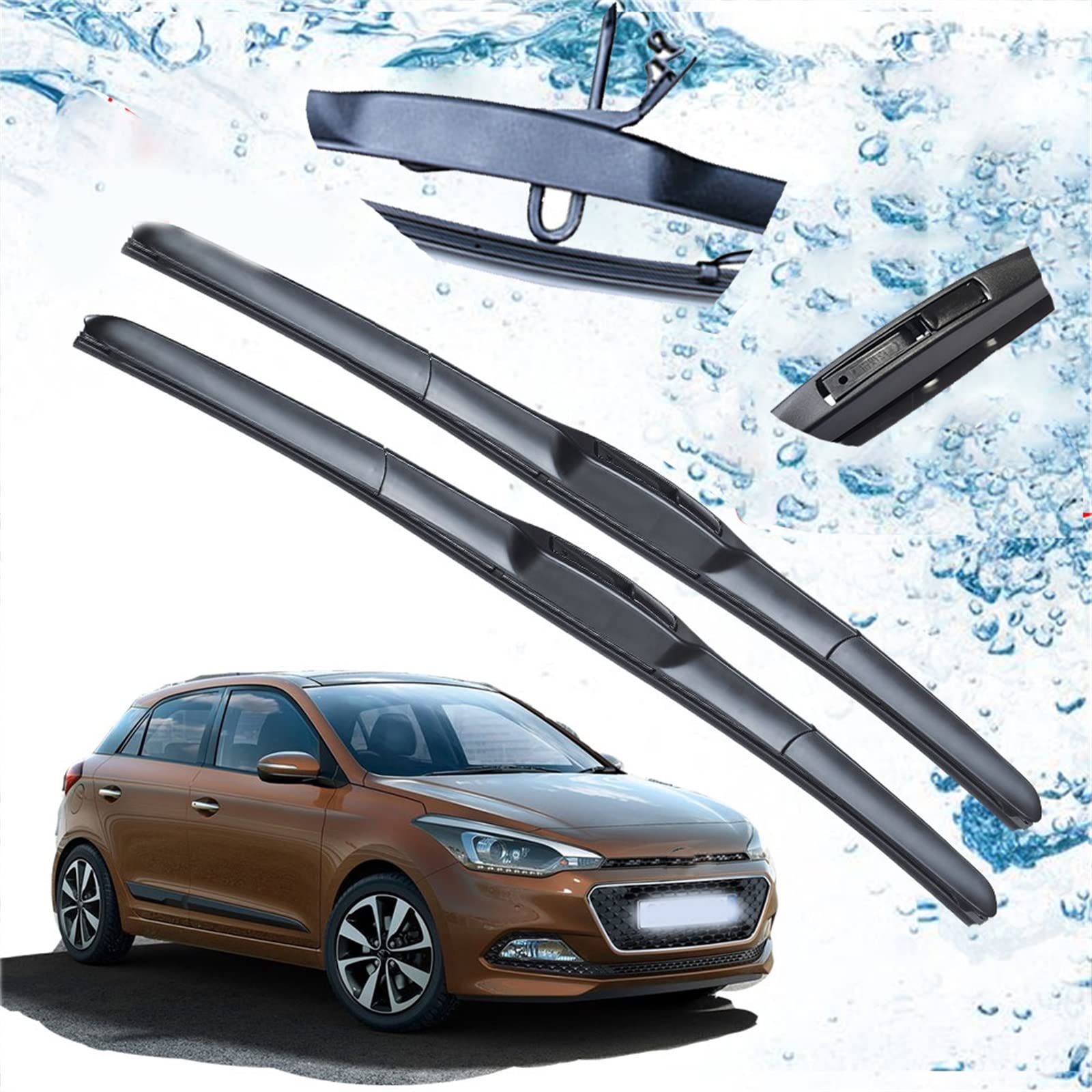 Balais d'essuie-glace avant sans grincement pour Hyundai i20 PB GB 2008-2019