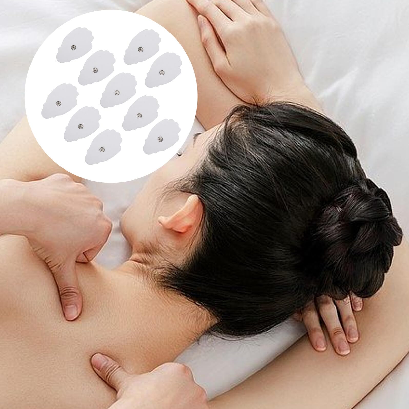 minkissy 50 Stück 10 Stück Selbstklebende Elektrodenpads aus Weißem Silikongel Kompakte Massagepflaster für Muskelstimulator Physiotherapeutische Geräte Tragbare Schmerztherapie im Haushalt