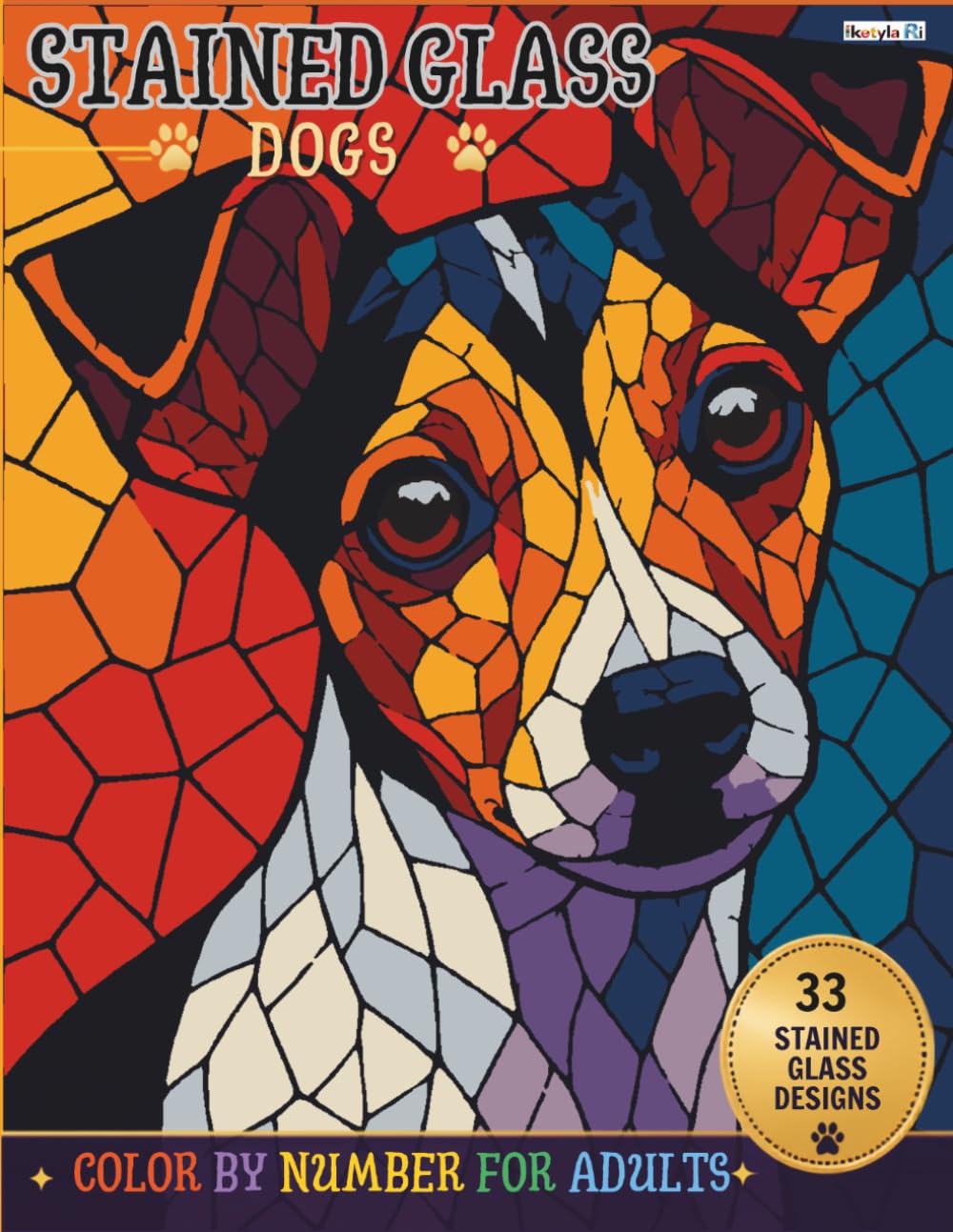 Stained Glass Dogs Color by Number: A Relaxing and Stress-Free Coloring Book for Adults and Dog Lovers