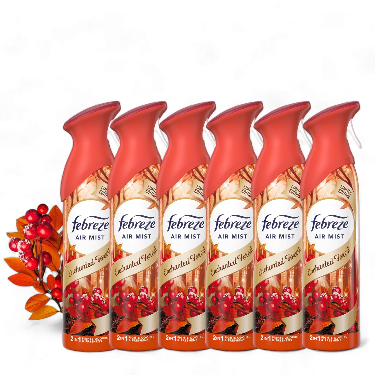 Febreze Air Freshener Bathroom and Room Freshener Air Mist, 6 x 185ml ...