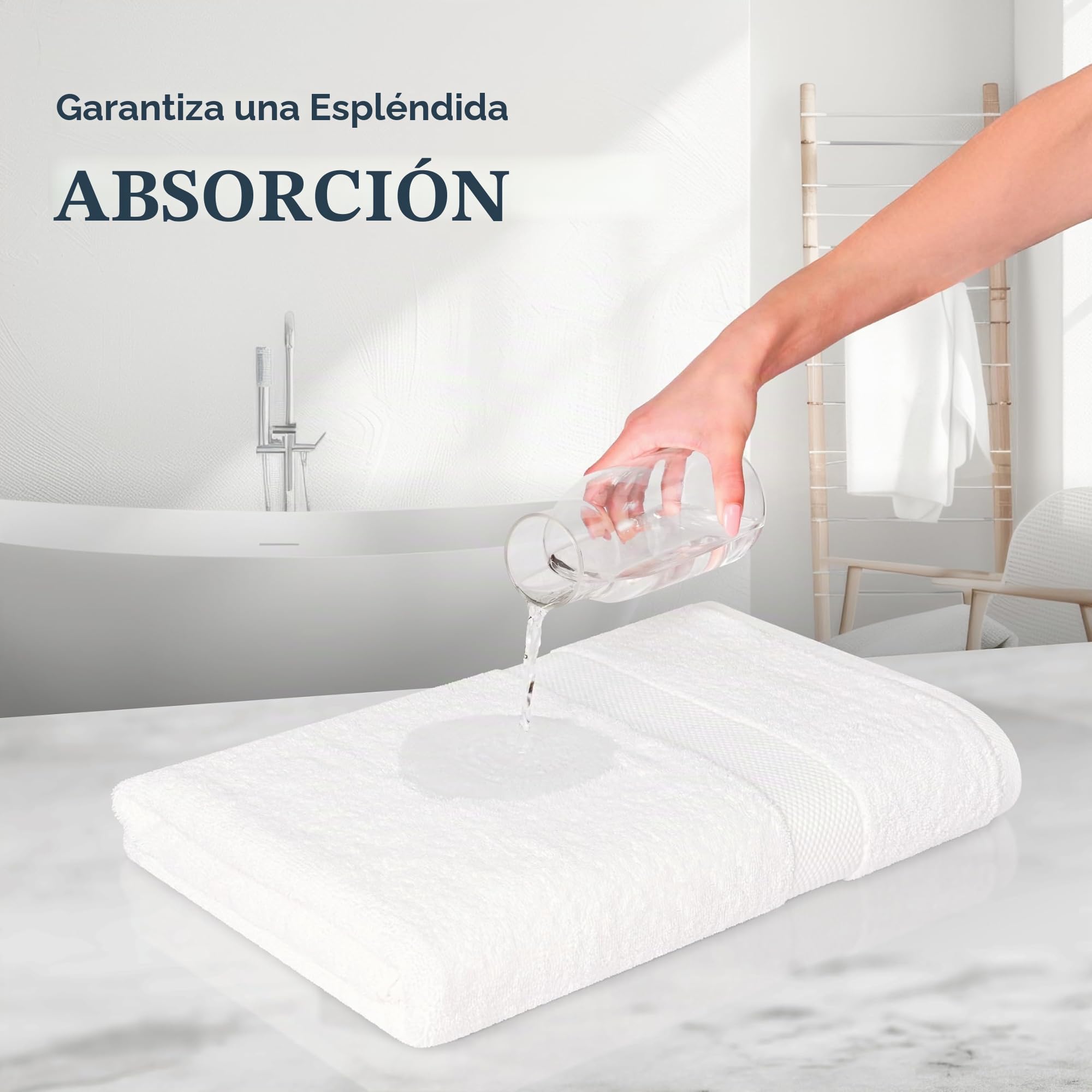 White Classic Toallas de baño de lujo para adultos, extragrandes, 35 x 70 pulgadas, algodón turco de 700 GSM, altamente absorbentes, colección de hotel, paquete de 2