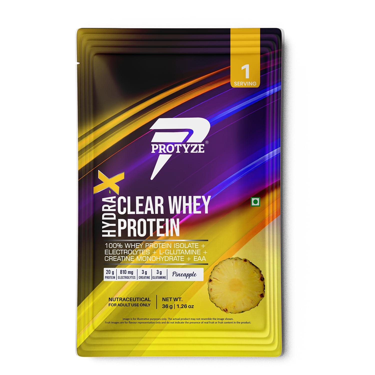 Protyze Hydra-X Clear Whey Protein with (Electrolytes,Creatine & Added Glutamine) | 20g Protein,810mg electrolyte,3g creatine,3g Added Glutamine | Assorted Flavour | 6 Servings (Fruit Punch, Lemon Lime, Pineapple) — Amazon image 8