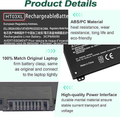 Miniatura 7 de HT03XL L11119-855 Batería para portátil para HP Pavilion 14-CE 14-CF 14-DF 15-CS 15-DA 15-DB 15-DW 17-by 17-CA Series 15-CS0053CL 15-DW0033NR