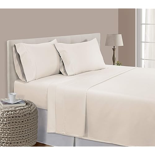 King Size Sheets For King Size Bed, 100% Egyptian Cotton Sheets King Size, Luxuary Bedding King Size Sheets & Pillowcases, 800 Thread Count Soft, Durable Deep Pocket King Sheets Fits Upto 18" - Ivory