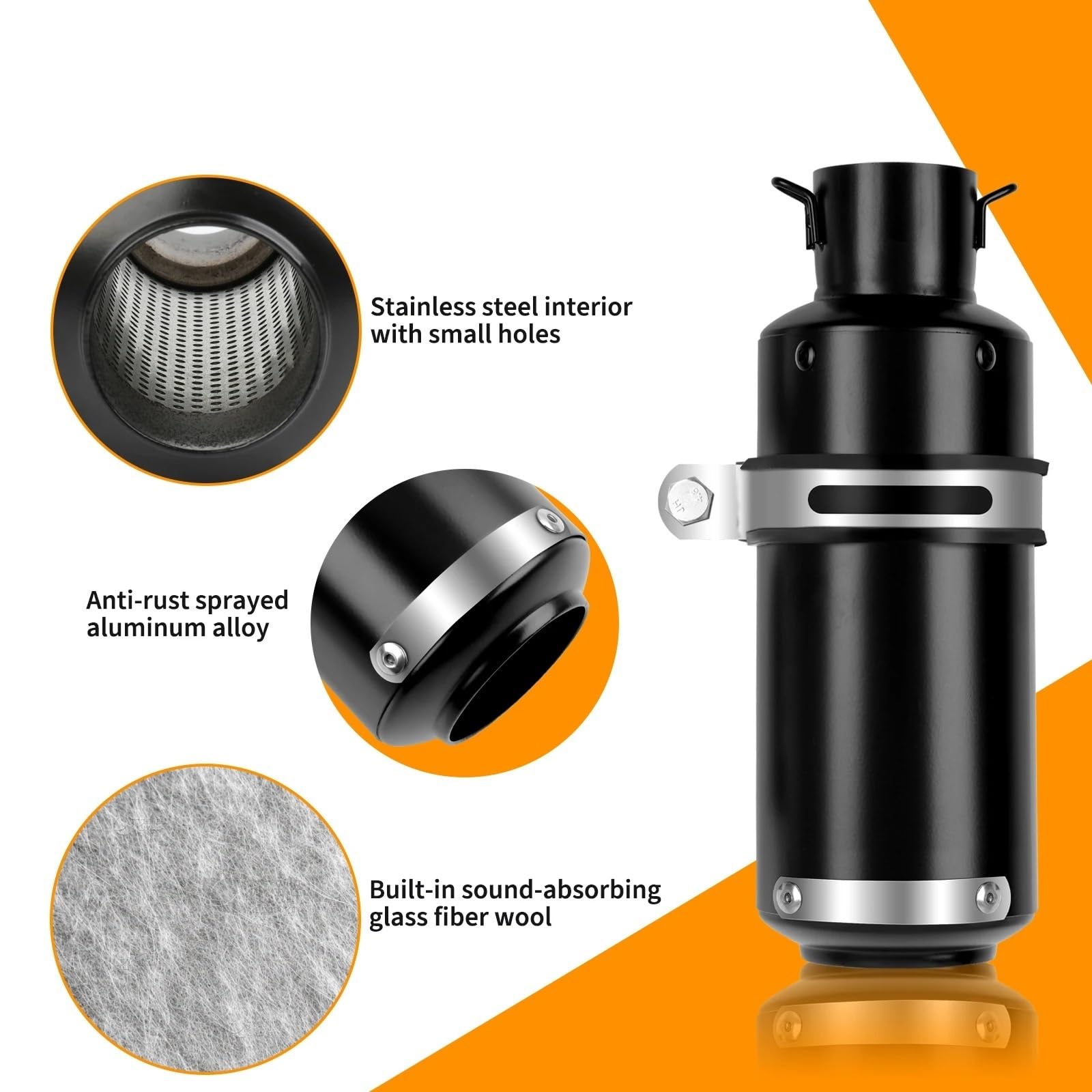 Motocyklowe tłumiki końcowe 2 ''51mm uniwersalne Slip On zmodyfikowane tłumiki wydechowe z tłumikami do motocykla Grom ATV motor terenowy ulica rura hulajnogi