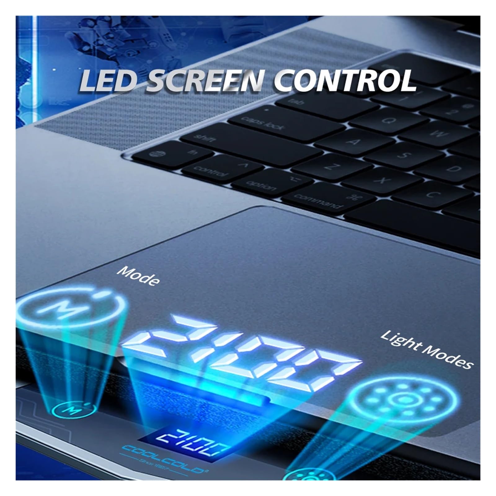 Tappetino di Raffreddamento for Laptop RGB A Compressione d'Aria, Dispositivo di Raffreddamento USB Ultra Silenzioso, Supporto Regolabile for Dissipazione Rapida del Calore