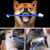 Vista 5 de Newday Juego de 8 cepillos de dientes para perros, de doble cabeza, higiene dental, práctico cepillo de dientes suave para limpiar los dientes