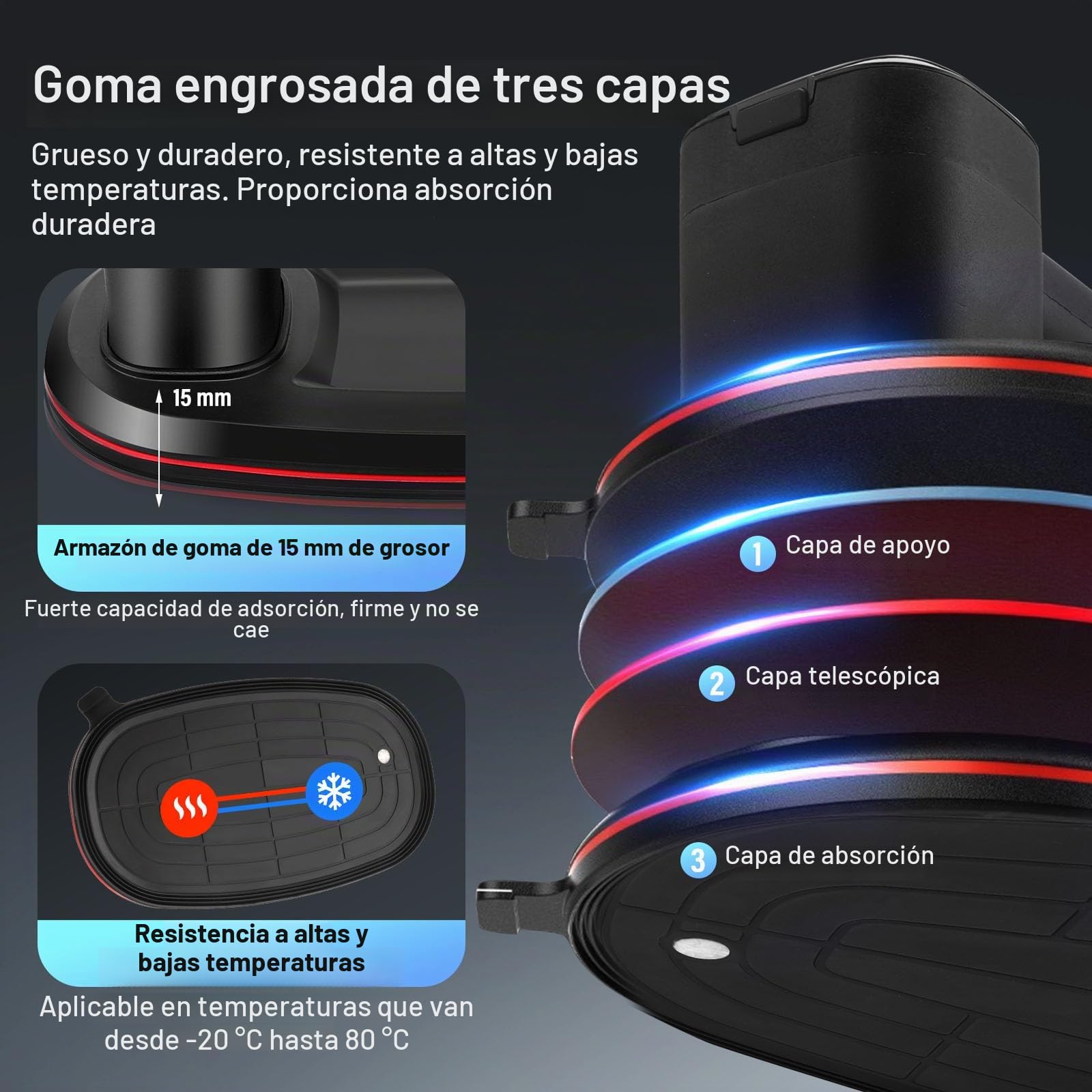 Ventosas para Azulejos, Ventosa Eléctrica Recargable con Pantalla Digital, 2 Motores 4500 mAh, 300 kg Potencia de Succión, Copa de Succión del Parabrisas para Superficies ásperas (Negro)