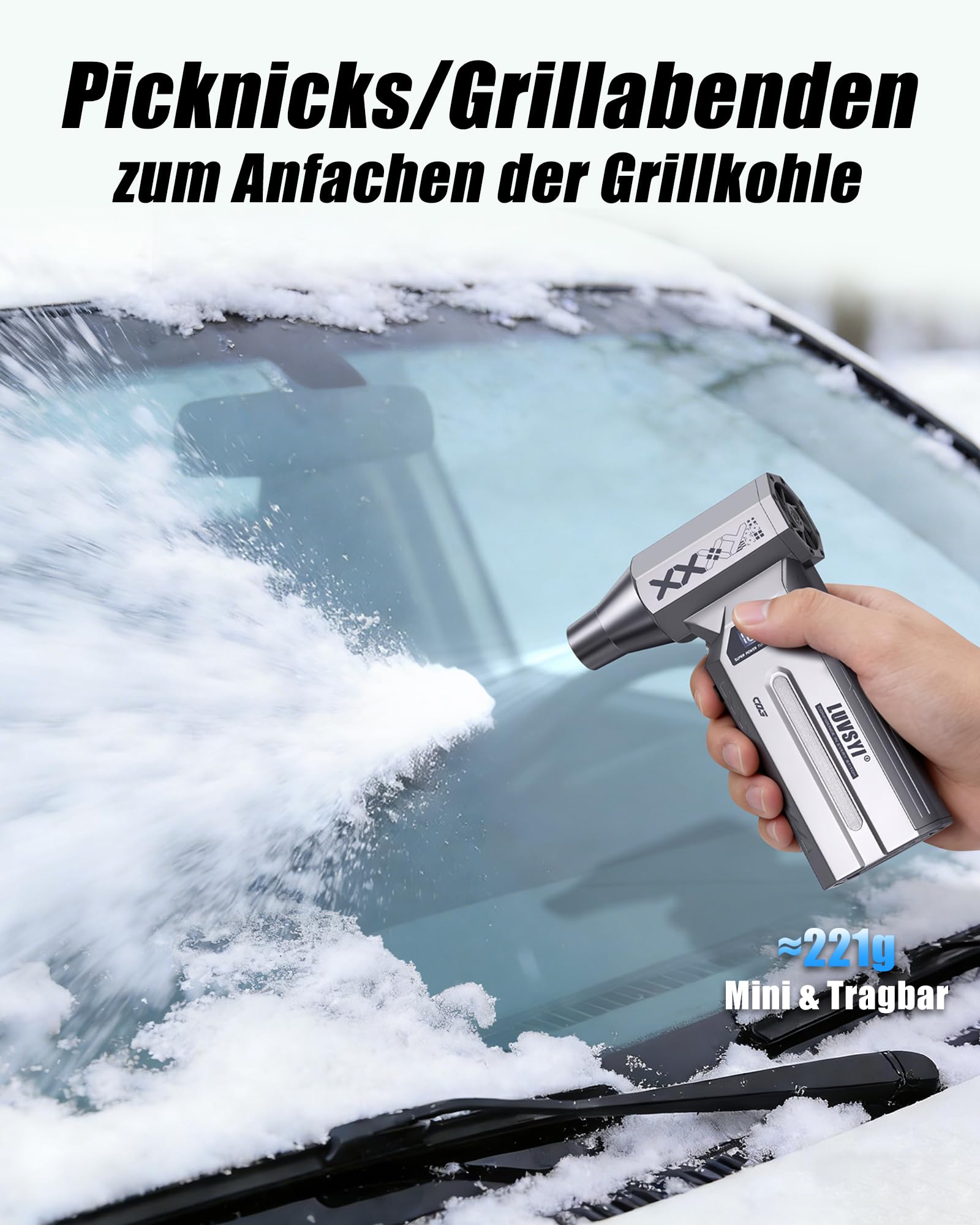 HAOFOYFUN Electric Air Duster 150000RPM Akku Hochleistungs-Luftgebläse mit LED-Display
