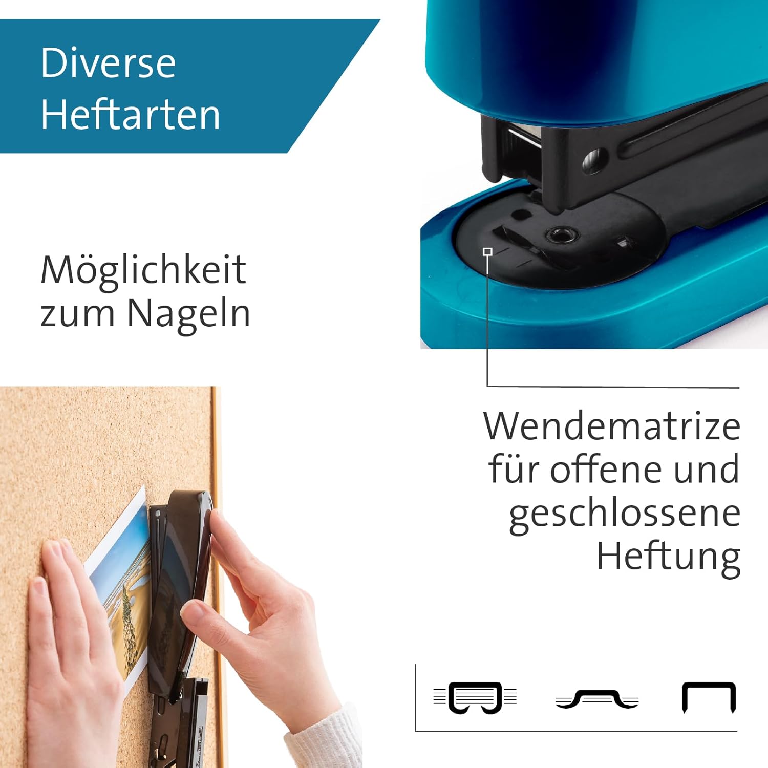 NOVUS B2 Color ID 2.0 Stapler (25 Sheets Stapling Capacity, Top Loading Mechanism, Metal Device with Plastic Sheath, Includes 200 Staples) Bright Petrol