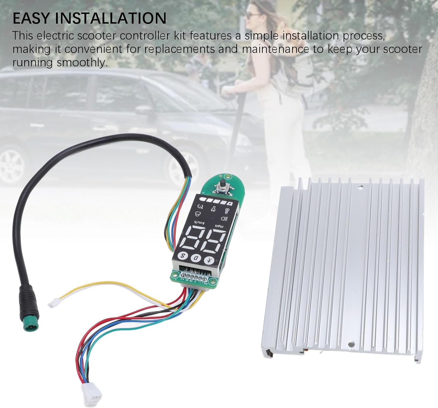 Alomejor Electric Scooter Controller Kit components with 'EASY INSTALLATION' text
