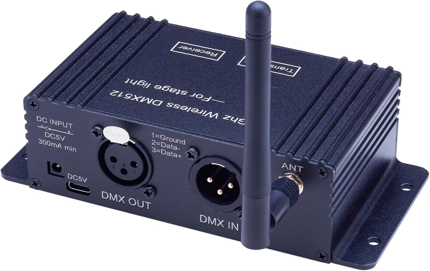 JERRAY DMX512 Wireless Controller, 2.4GHz LCD Display, Stage Light Transmitter Receiver Power Adjustable Repeater Lighting Dimmer Controller for Disco DJ Party Light (T/R Disp Staion)