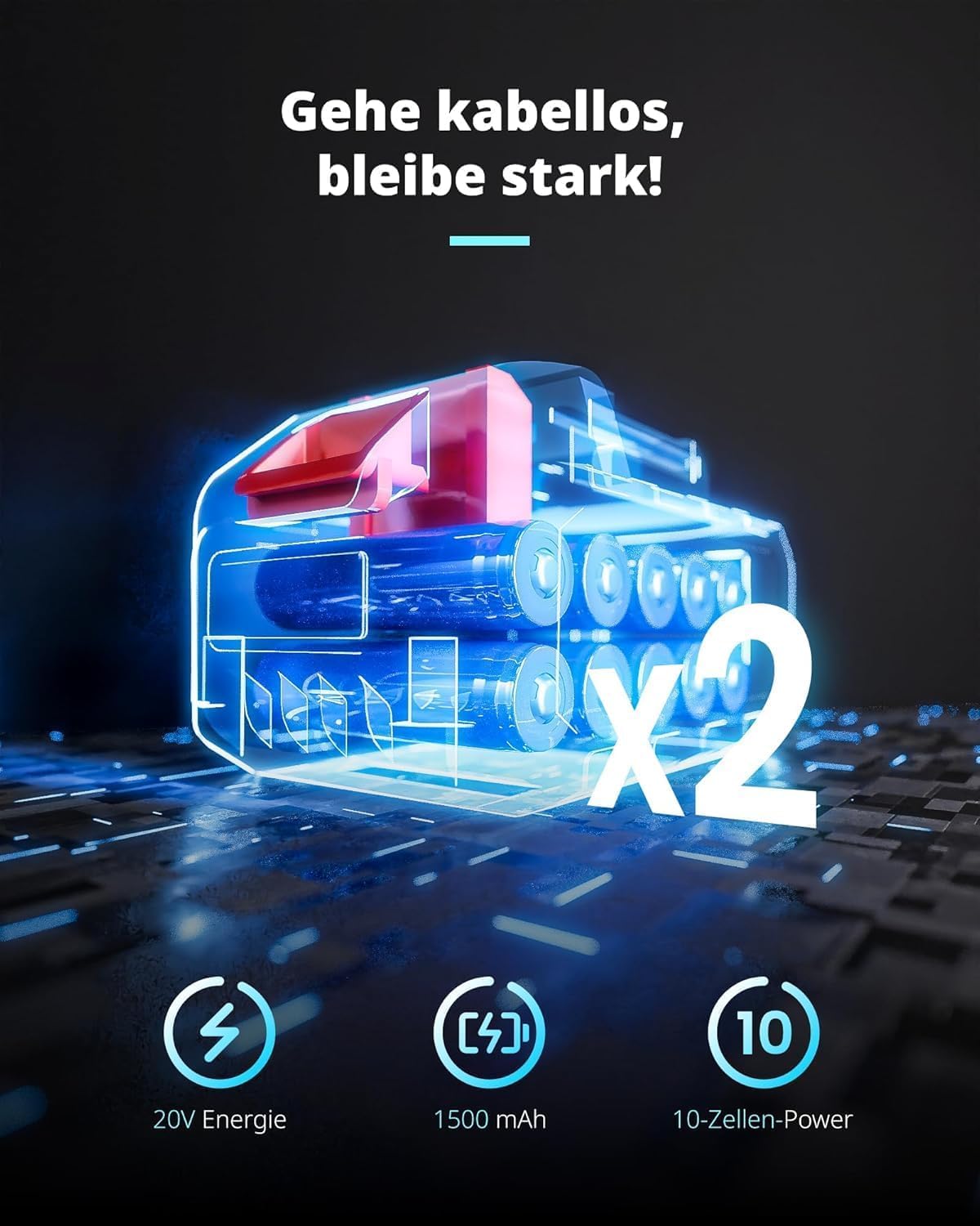 Akku Heckenschere, Ersatz für Makita 18V DUH502Z, kompatibel mit Makita BL1860B, mit 2x5500mAh Akku und Ladegerät, Bürstenlos Strauchschere Handheckenschere, für Trimmen im Park Garten