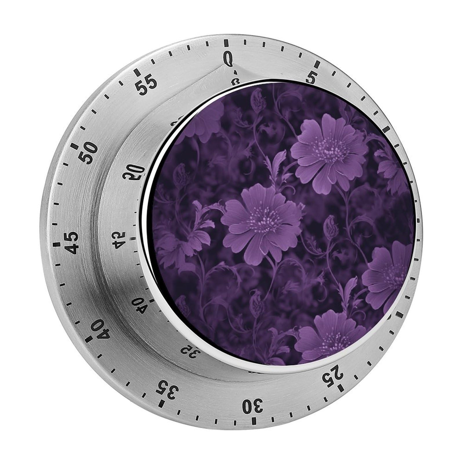 Purple Kitchen Timer Chef Cooking Timers Clock with Loud Alarm Exquisite Stainless Steel Mechanical