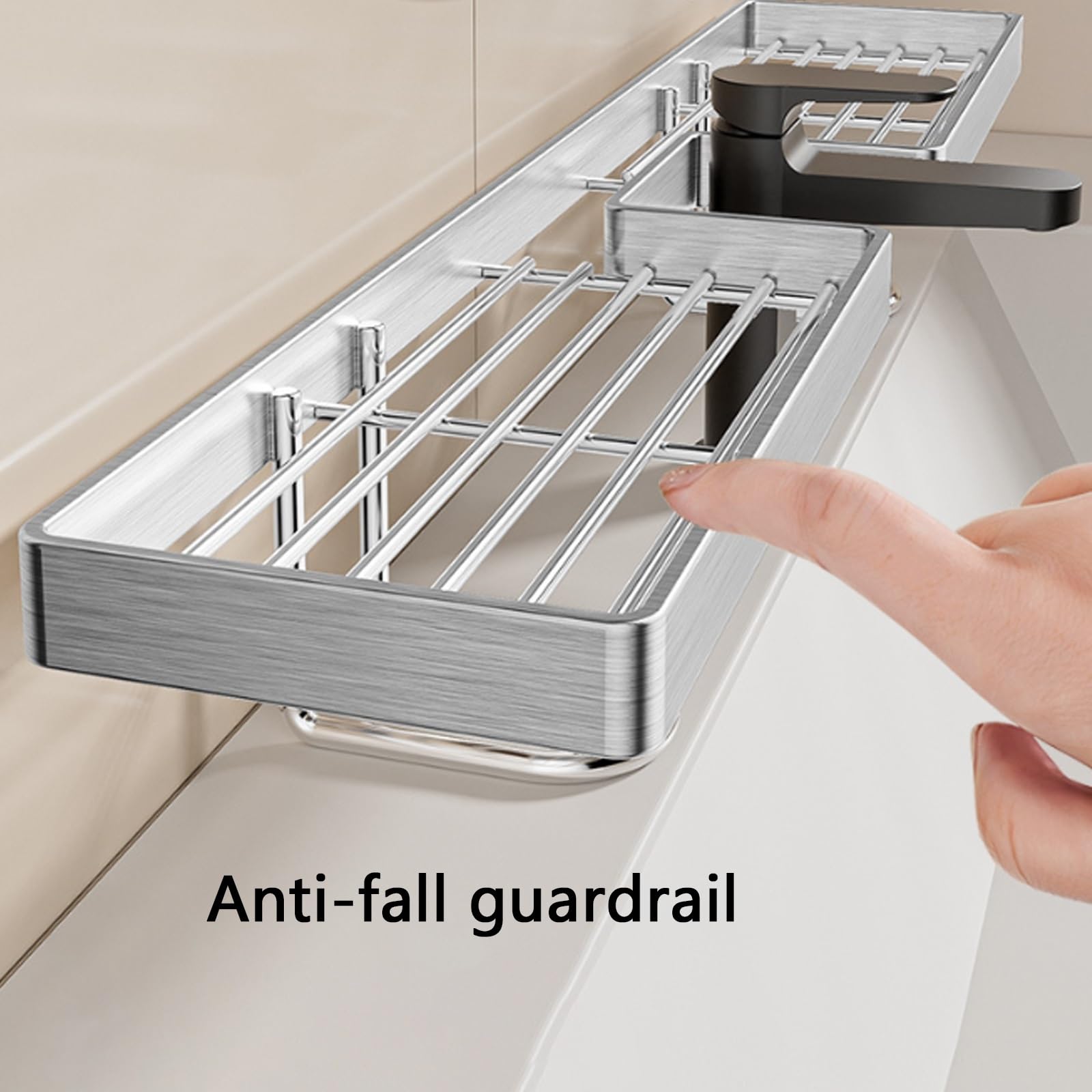 2 Stück, Edelstahl-Ablage für Hinter Das Waschbecken, Waschbeckenablage Ohne Bohren, Robust und Langlebig, Platzsparend, für Küche & Bad(60cm/23.6in)