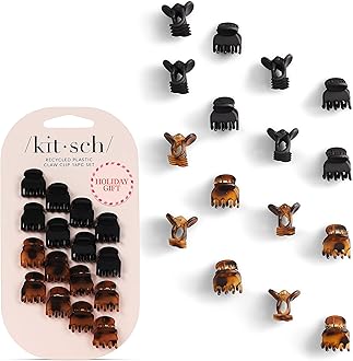 Kitsch Recycled Plastic Mini Hair Claw Clips for Women Girls, Hair Accessories for Women, Cute Hair Clips for Women, Kids Mini Clips for Hair, Little Hair Clips - 16pcs/Set