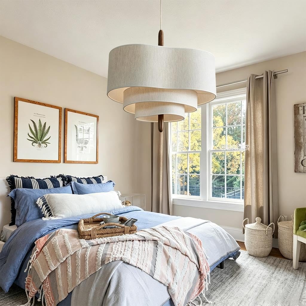Lampada A Sospensione Stile Wabi Sabi Lampada Principale Mid-Century Francese Per Soggiorno Cavo Di Sospensione Regolabile Lampada Pendente Con 3 Attacchi E27 Adatta Per Camera Da Letto(45CM)