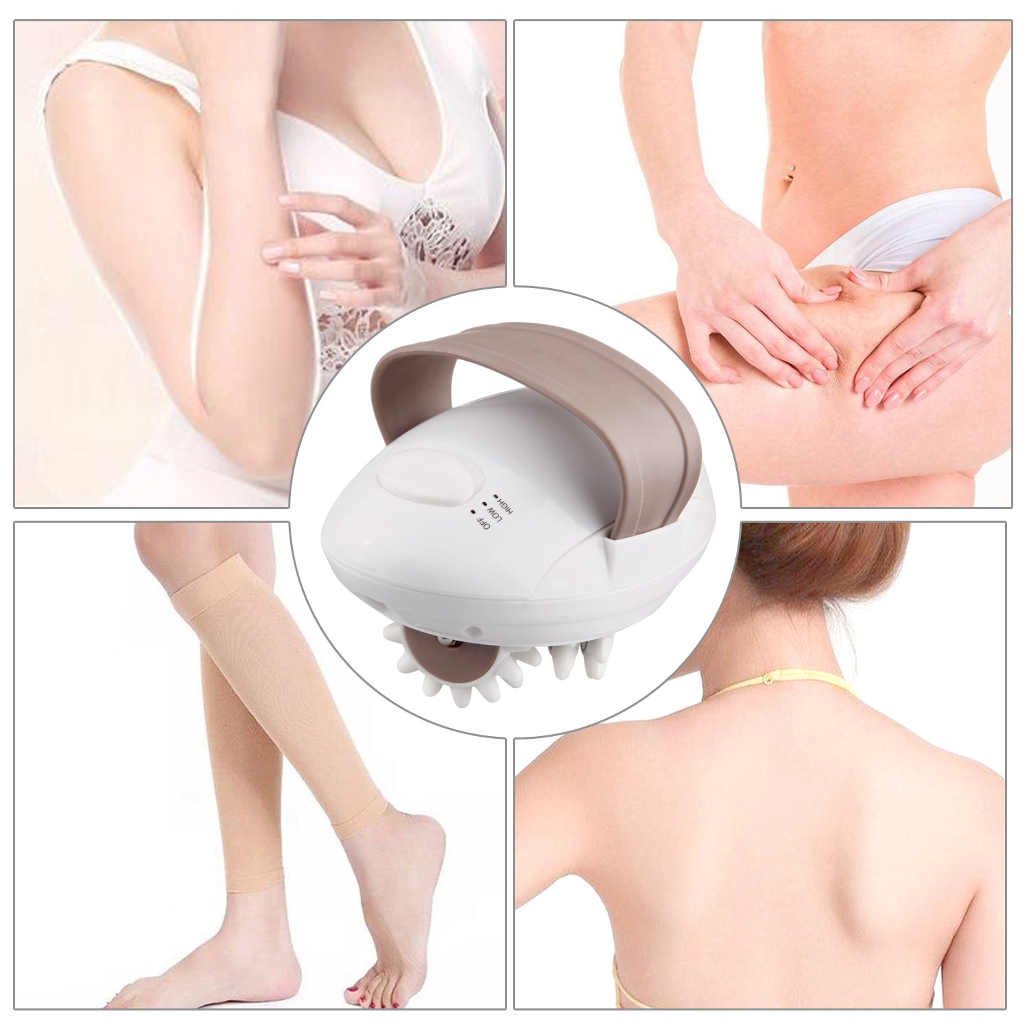 Vococal® elektrisches Anti-Cellulite-Massagegerät, Anti-Cellulite, 3D-Massagegerät, Anti-Cellulite, Mini Roller für den kompletten Körper, 15 W