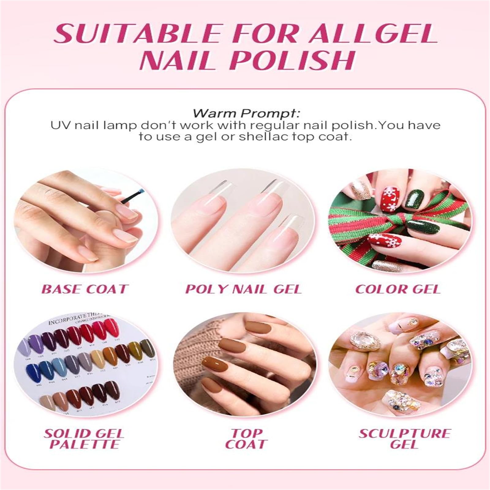 Negro,Lámpara UV inalámbrica Recargable para uñas con 30 LED y 5 ajustes de Temporizador. Lámpara UV para manicura Profesional.