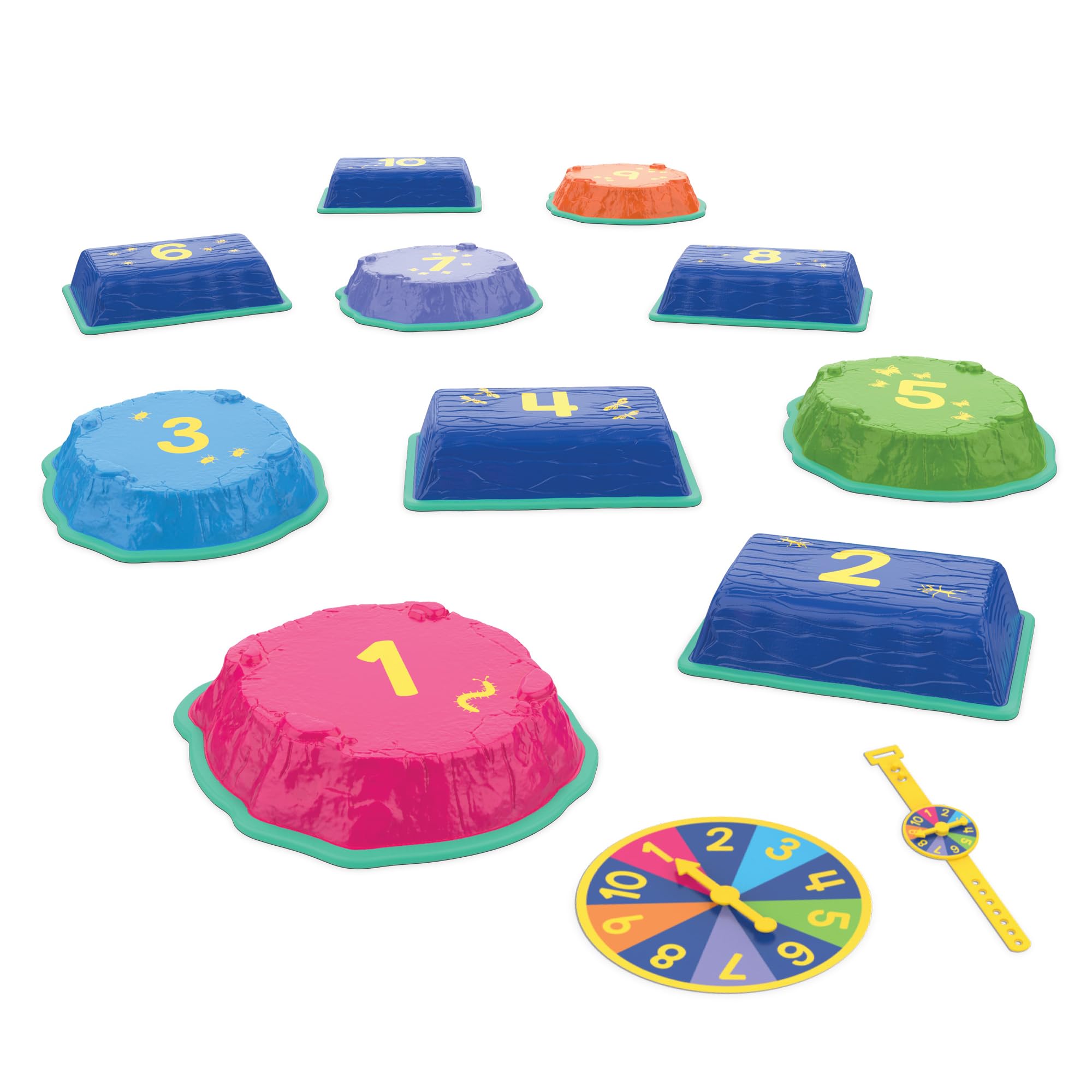 Educational Insights Hop to 10 Stepping Stones - Balance Toys for Toddlers, Indoor & Outdoor Sensory Play Equipment, Gross Motor Skills Obstacle Course, Early Math Counting Sets for Kids Ages 3+