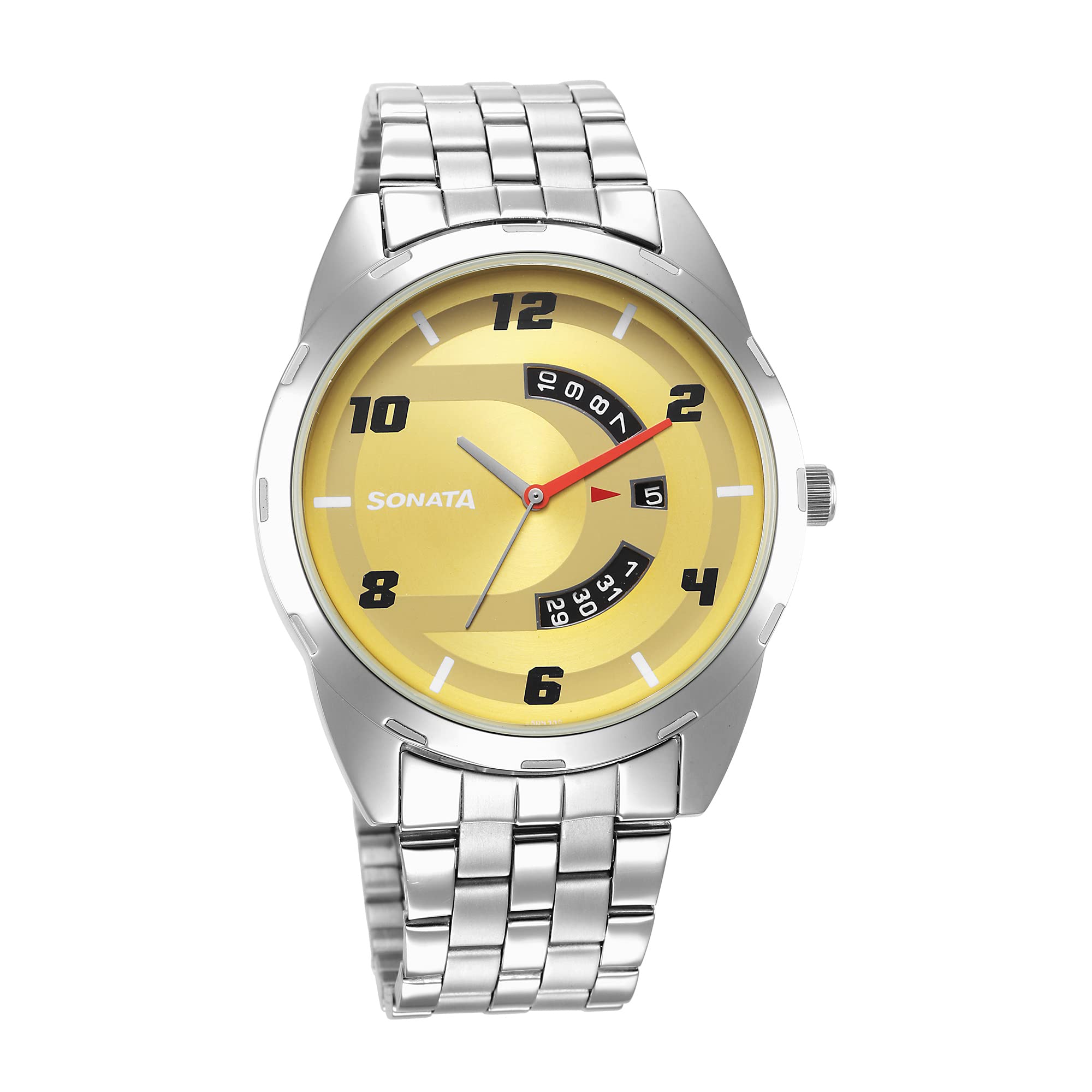 Sonata RPM Champagne Dial Stainless Steel Strap Watch for Men-7149SM02 (B0BPCLRQ61) Amazon Price History, Amazon Price Tracker