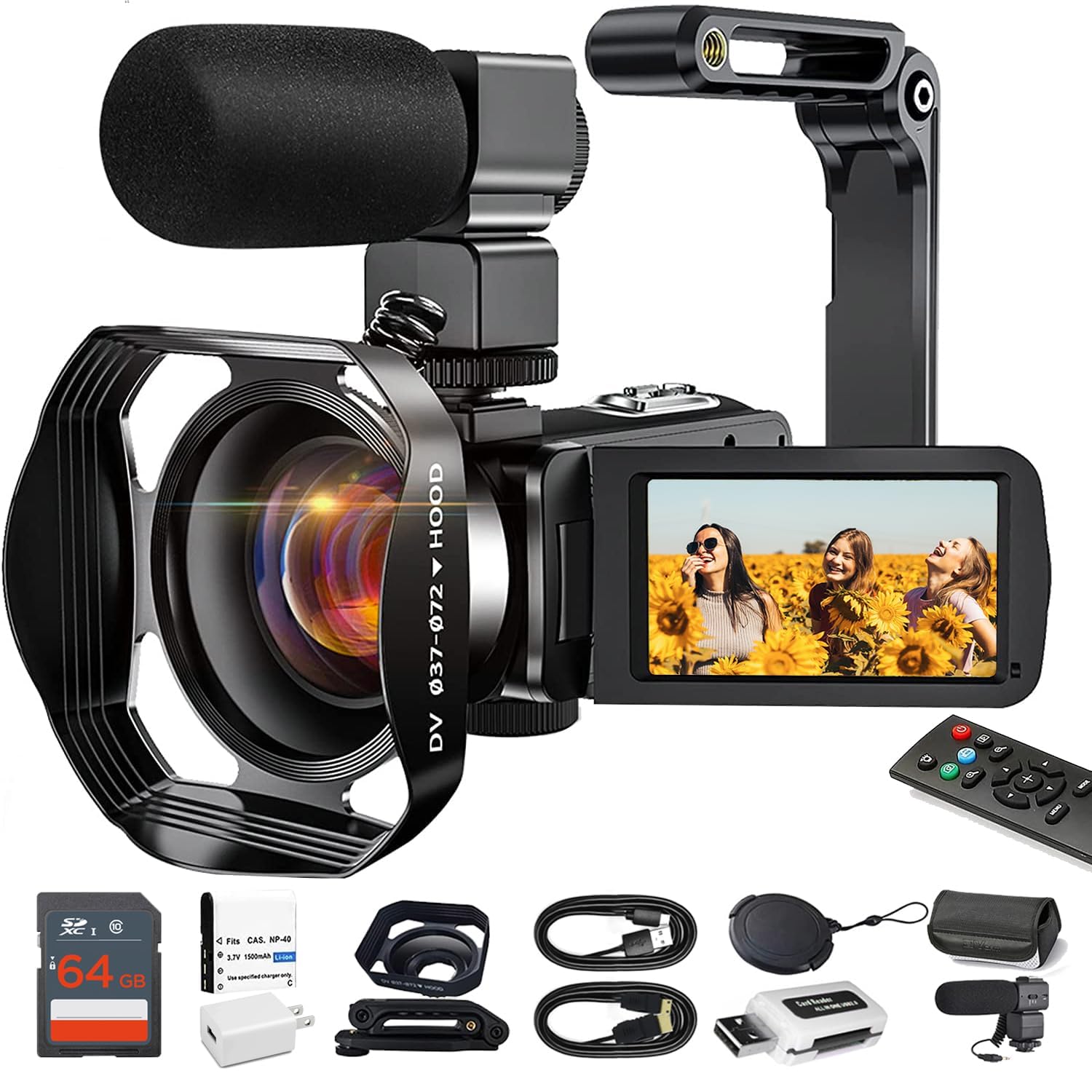 Geniş Açılı Youtube Taşınabilir Kopakt Küçük Video Kaera, 48p 4K 3In