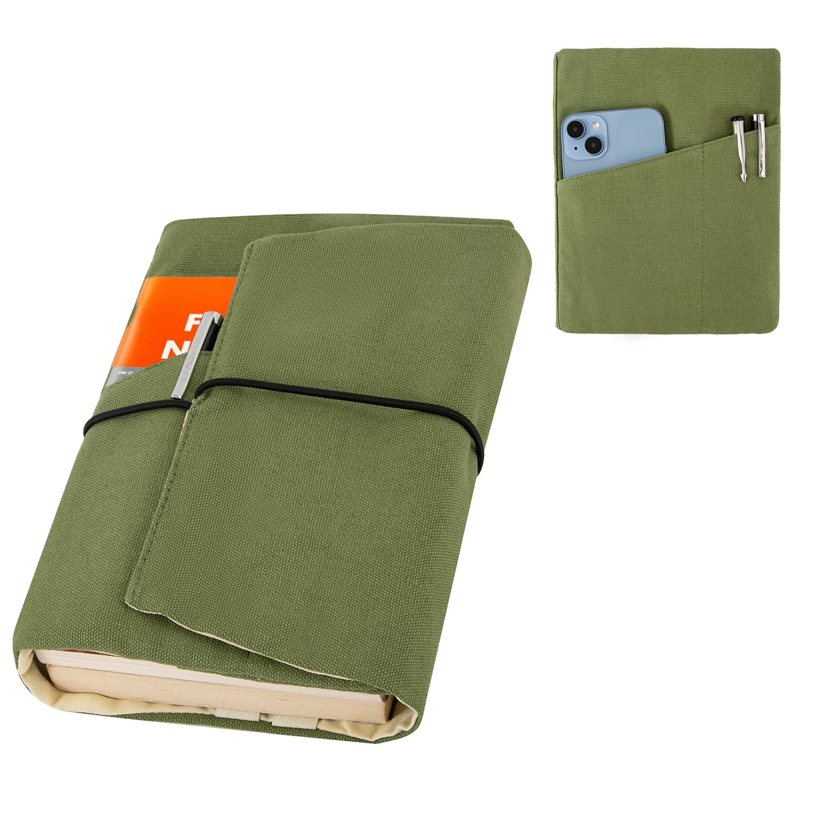 Copertina Per Libri In Tela Lavabile - Protezione Per Romanzi In Brossura, Regolabile, Taglia A5 - Foto 4