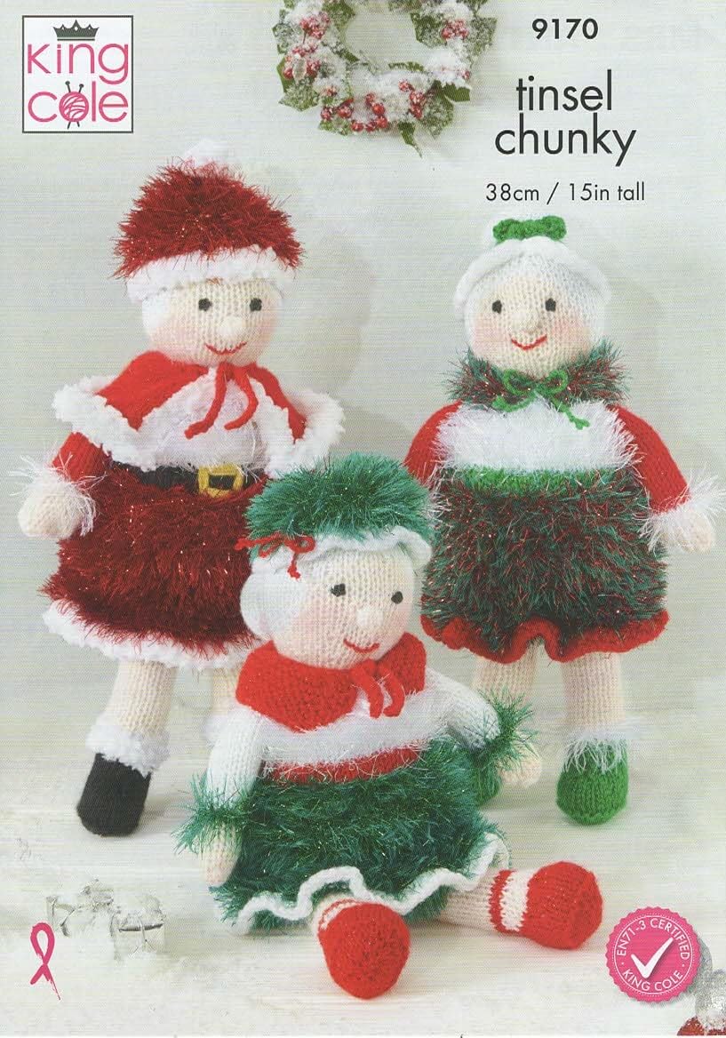 King Cole Tinsel & DK Knitting Pattern - 9170 Mrs Santa Claus