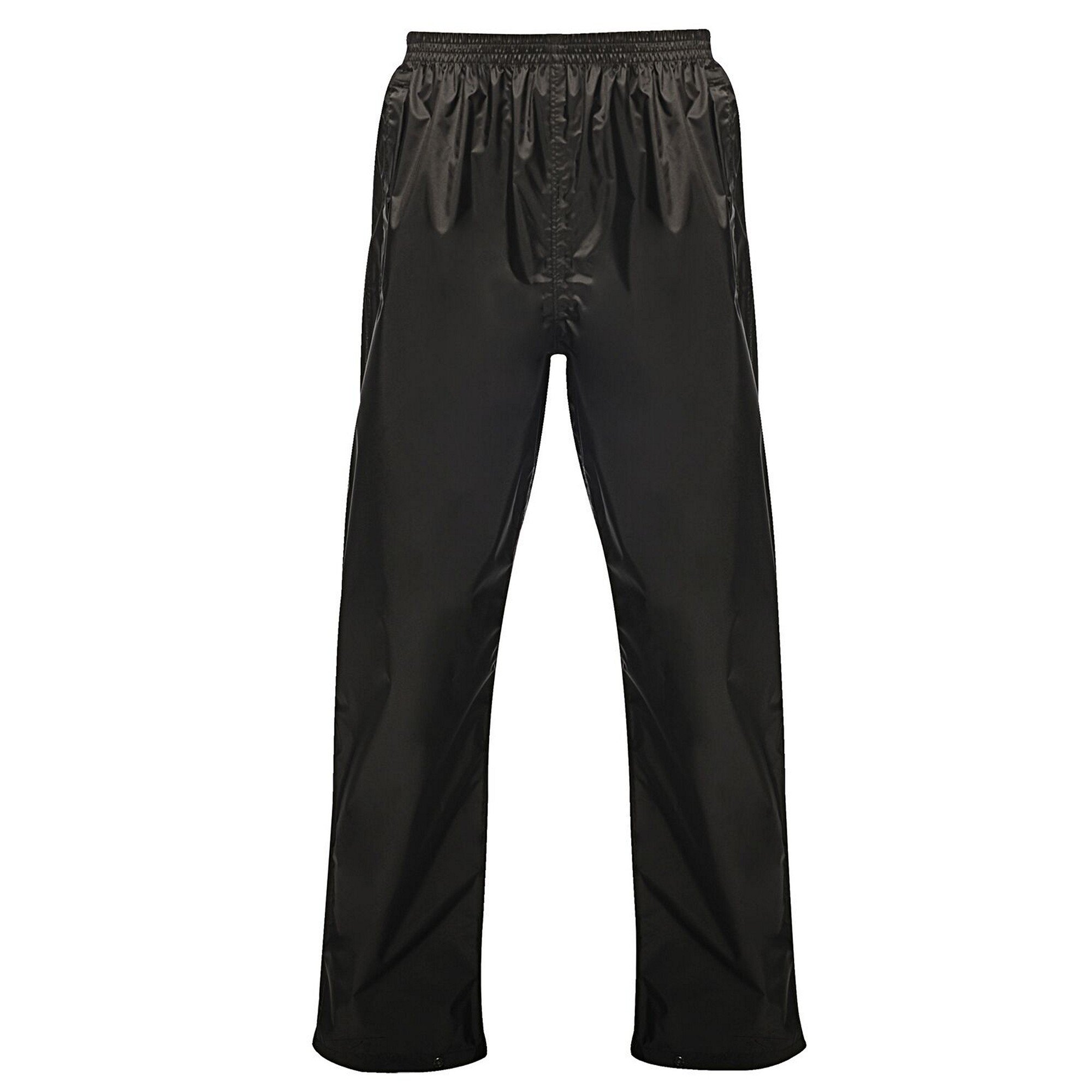 Regatta Pro Mens Packaway Waterproof Breathable Overtrousers (M) (Black)