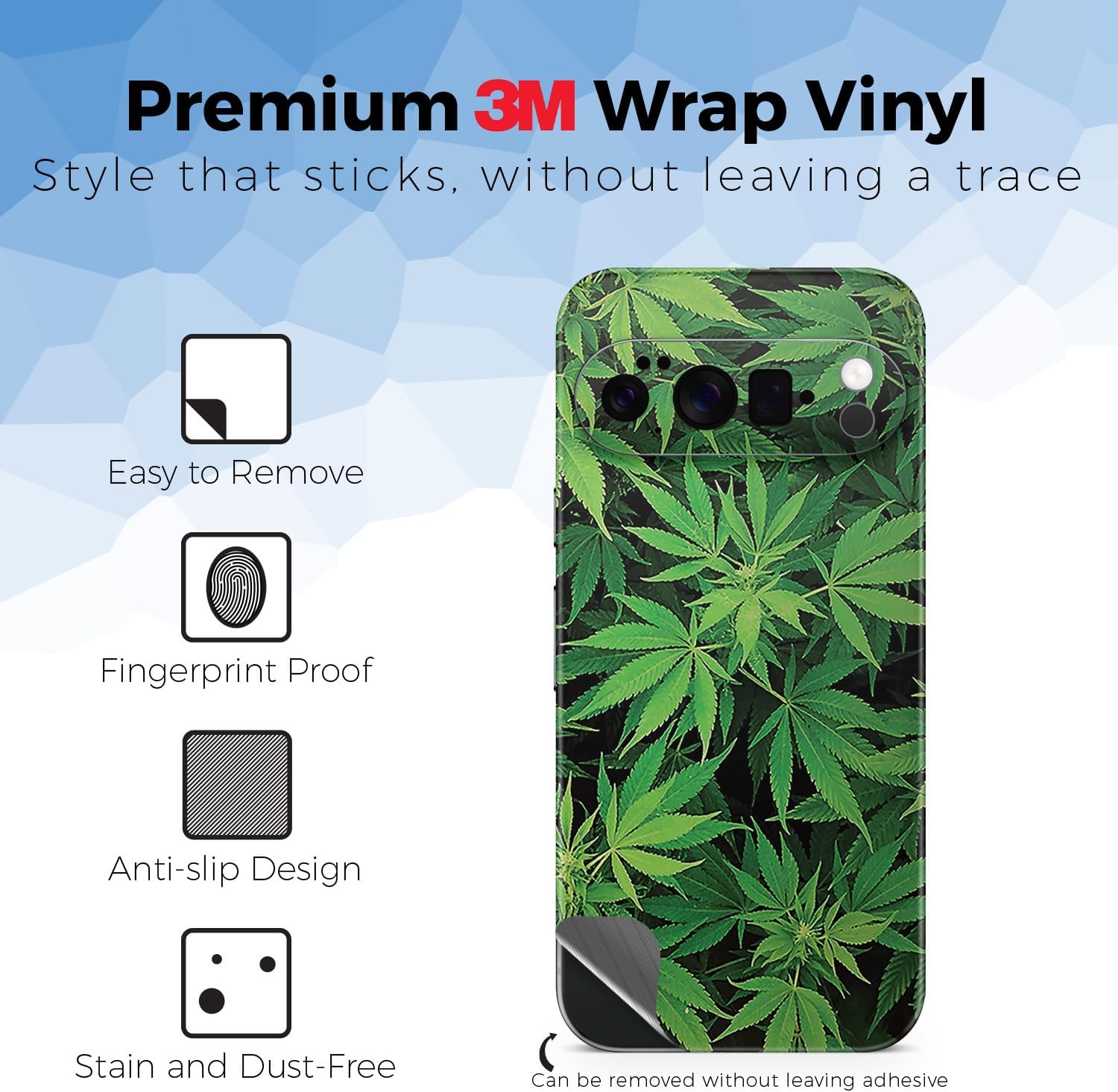 2 Pack of Phone Skins for Google Pixel 10 Pro - Weed| Protective Vinyl Covers | Glossy Glitter Finish | Made in The USA by MightySkins