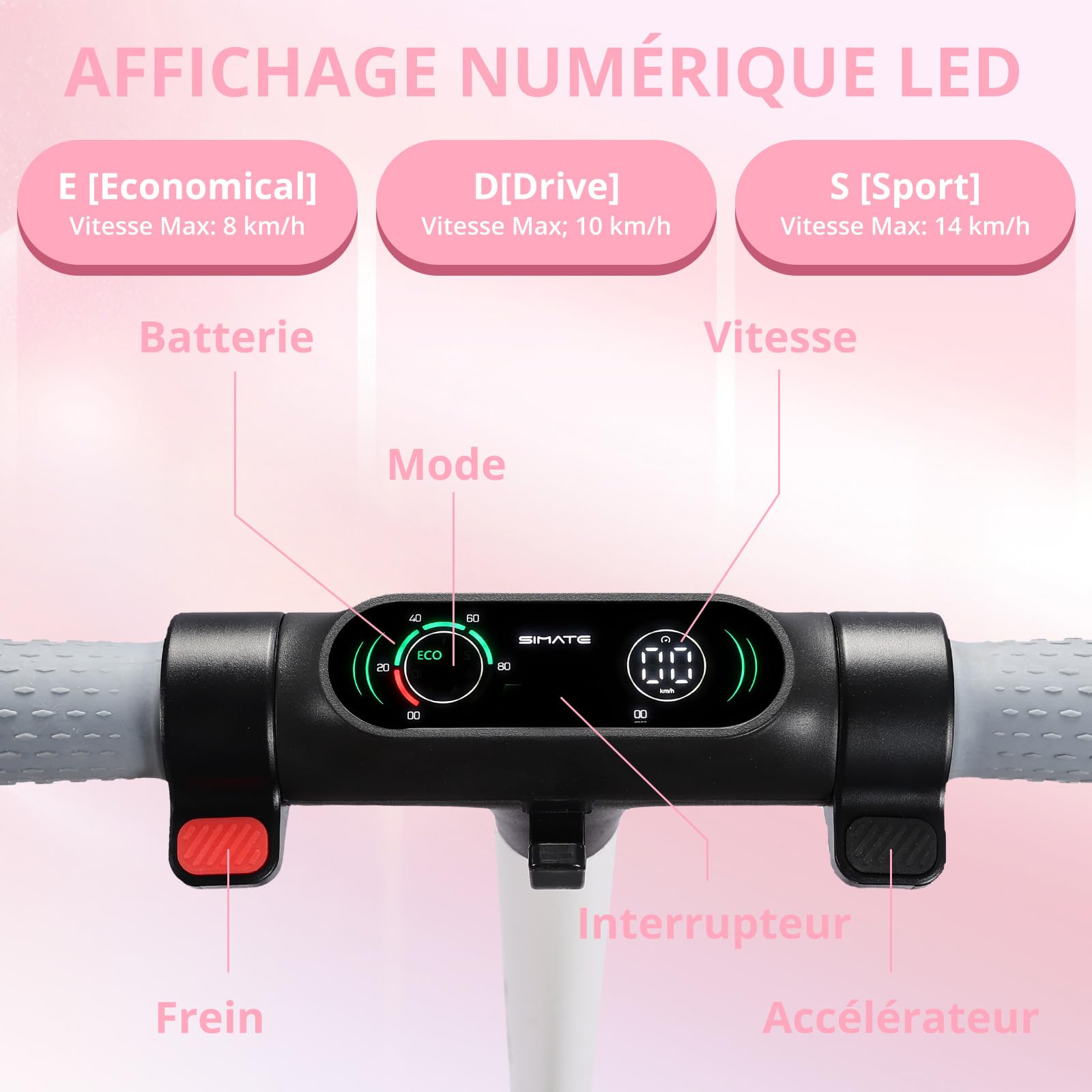 Trottinette électrique Enfant,Trottinette Electrique 6-12 Ans,Pliable Trottinette Enfant,Trotinette Electrique Écran LED,PliableTrottinettes électriques Autonomie de 8 km