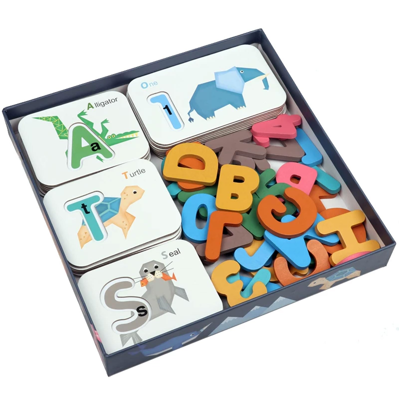 Cartes éducatives Bois Montessori Lettres Chiffres