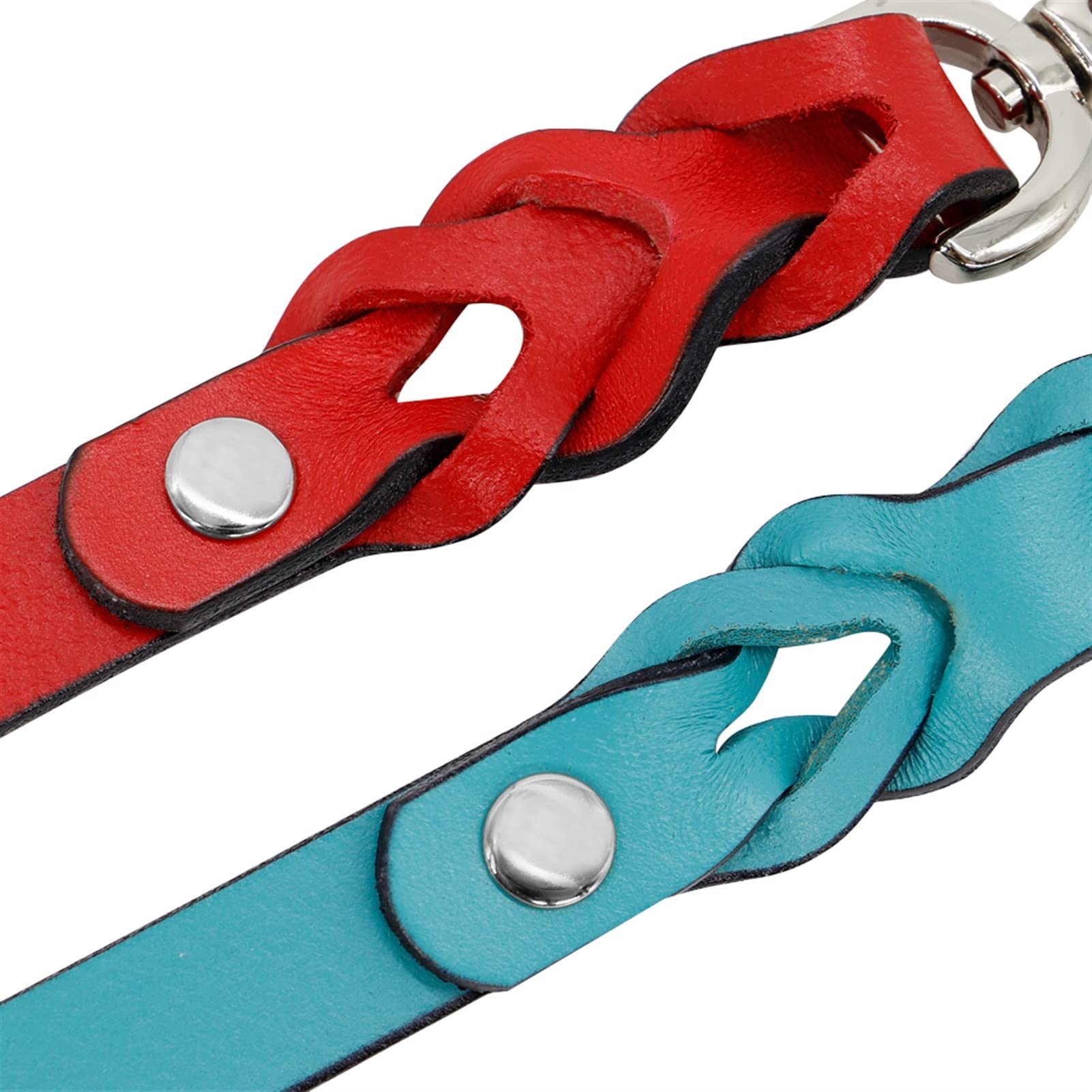 Skórzana smycz dla zwierząt Skórzana pleciona smycz dla psa Puppy Walking Training Lead Zwierzęta domowe Psy Smycze Pasek dla małych, średnich i dużych psów Lina trakcyjna 130 cm (kolor: 02, rozmiar