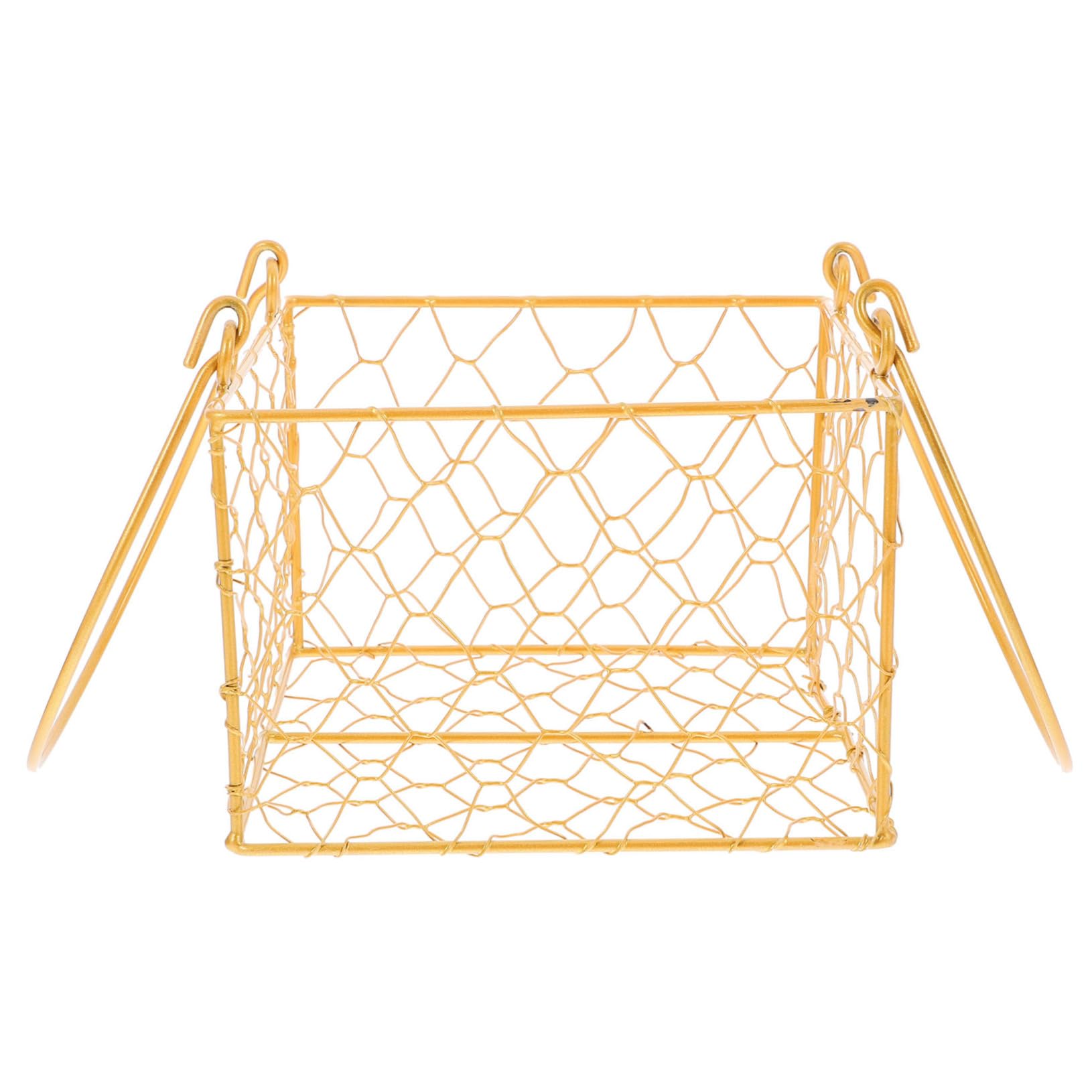 Ciieeo Metal Flower Girl Basket with Handle Wedding Basket for Treats Wire Storage for Special Occasions for Birthdays and Celebrations