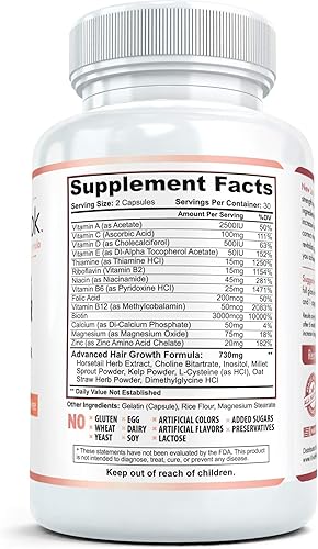 Miniatura 8 de New Look Vitaminas de apoyo al crecimiento del cabello para mujeres y hombres | Suplemento de fuerza clínica para la pérdida de cabello | Apoya el