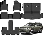 Tapis de sol pour 2021-2026 Nissan Rogue pour tapis de coffre avec tapis de dossier TPE Liner de sol en caoutchouc Set Cargo Liner pour 2026 Accessoires Nissan Rogue (pas pour sélectionner & Sport)