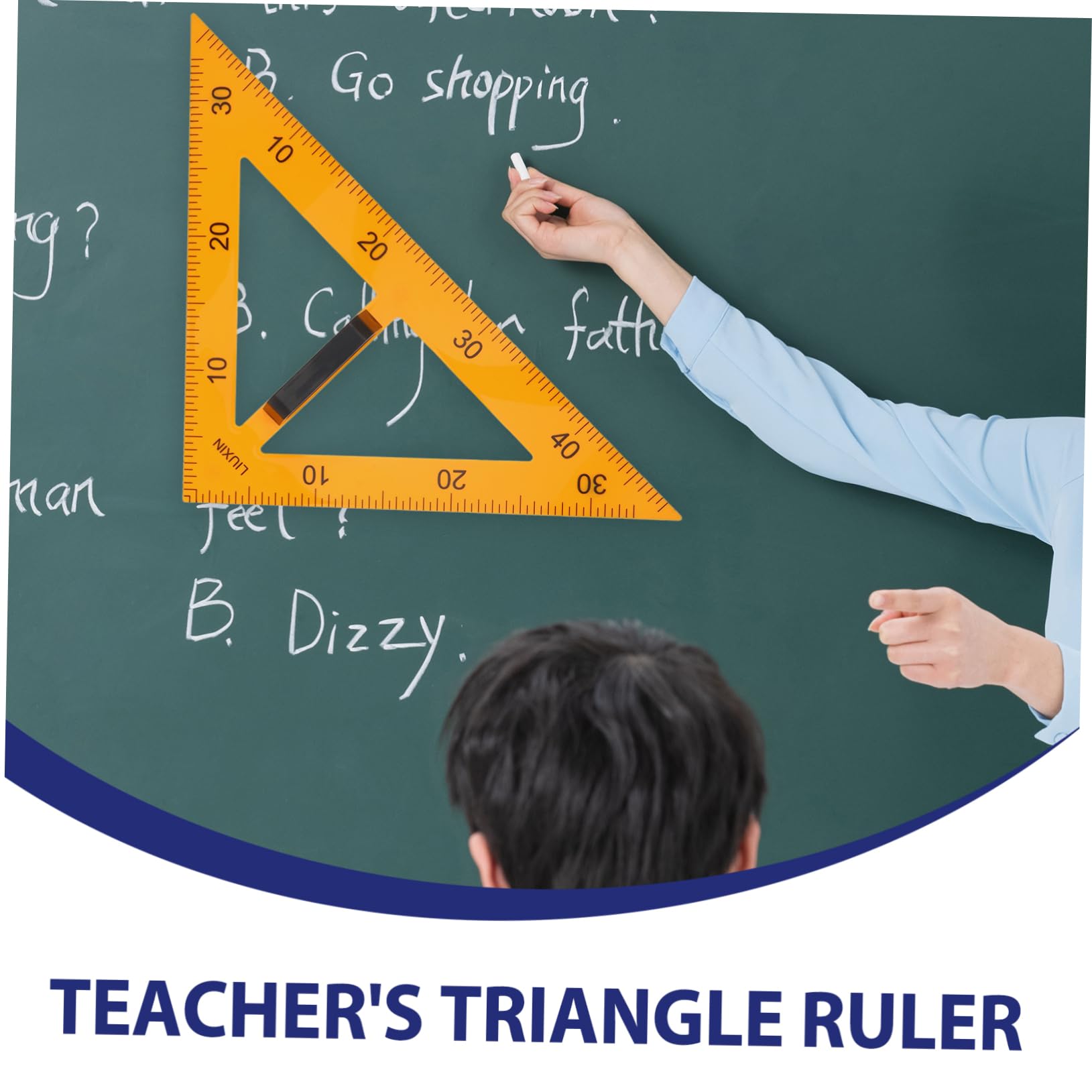 OSALADI Righello Strumento Didattico Versatile Giallo Magnetico in Plastica Triangolare 45° 60° per Insegnamento e Aula