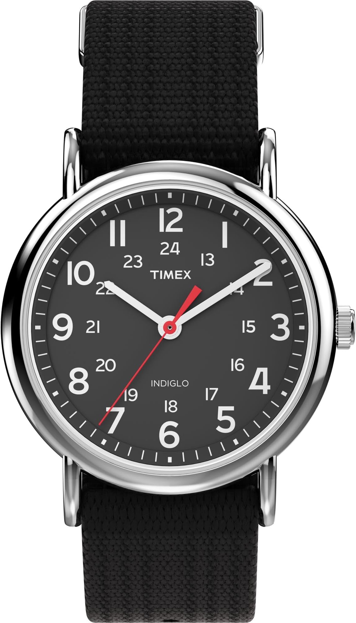 Timex Weekender 38mm Unisex Analog Watch | INDIGLO Backlight | Adjustable Durable Nylon Fabric Slip Through Strap | 24 Hour Time