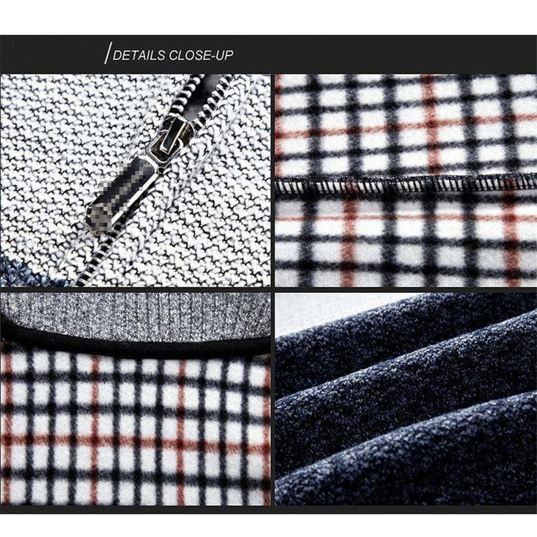 Vogrtcc Cardigan da uomo monopetto Moda Knit Plus Size Maglione Cucitura Colorblock Stand Collar Cappotti Giacche