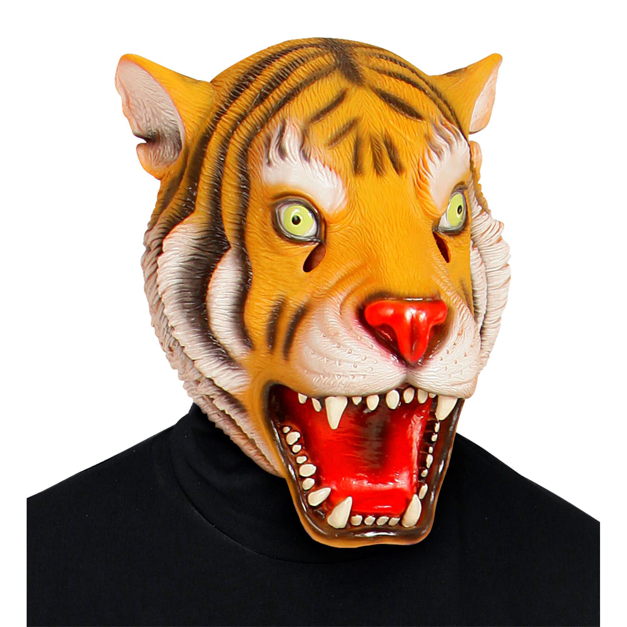 Widmann Animal Tiger Full Head Mask Big Cat Stag Do Fancy Dress Accessory Adult
