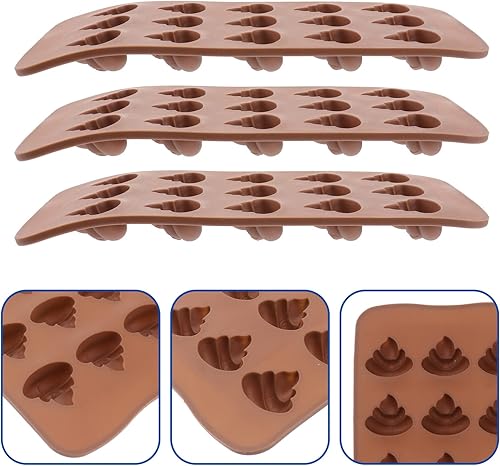 Miniatura 3 de Topbathi - Juego de 3 moldes de silicona con forma de caca para repostería