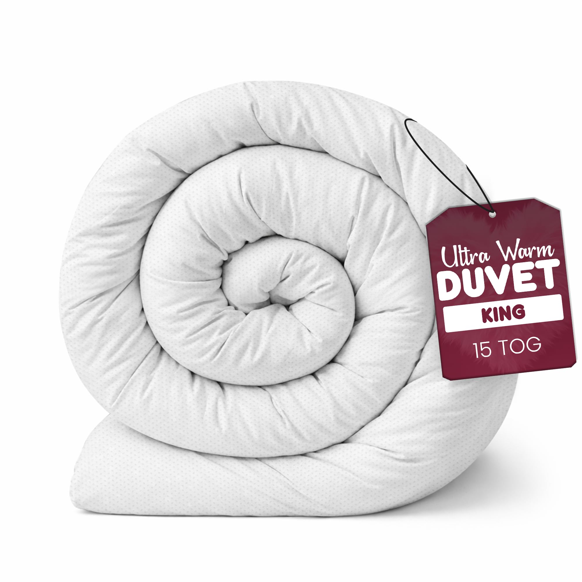 Rohi 15.0 Tog Anti-Allergy 15 Tog Winter Duvet King – Soft & Breathable Hollowfibre Quilt With Corvin Cover – Heavyweight King Duvet (Winter)