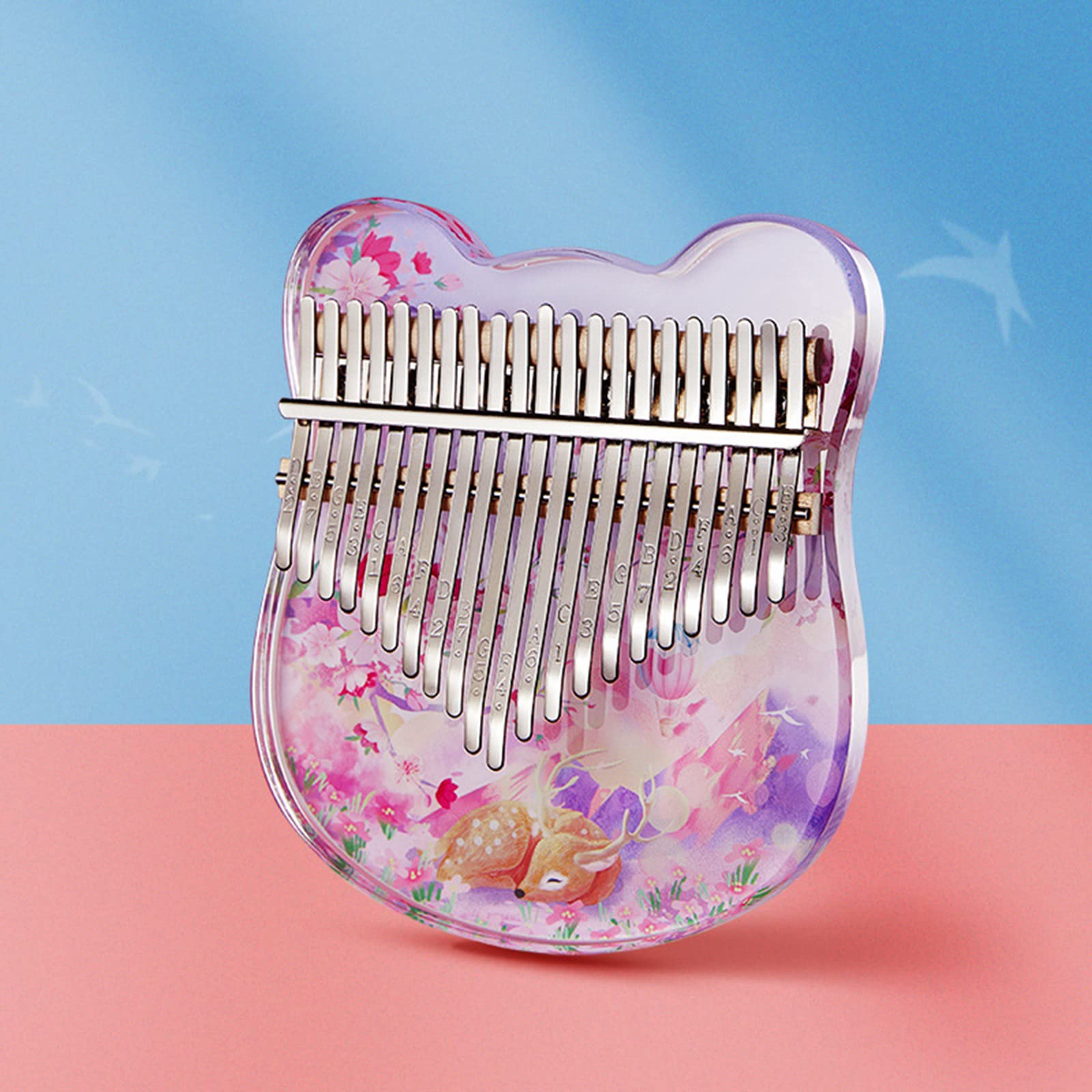 Musikinstrumente, Beruf Kalimba Daumenklavier mit 17/21 Tasten, Lernanleitung und Stimmhammer, Acryl-Fingerklavier für Kinder und Anfänger