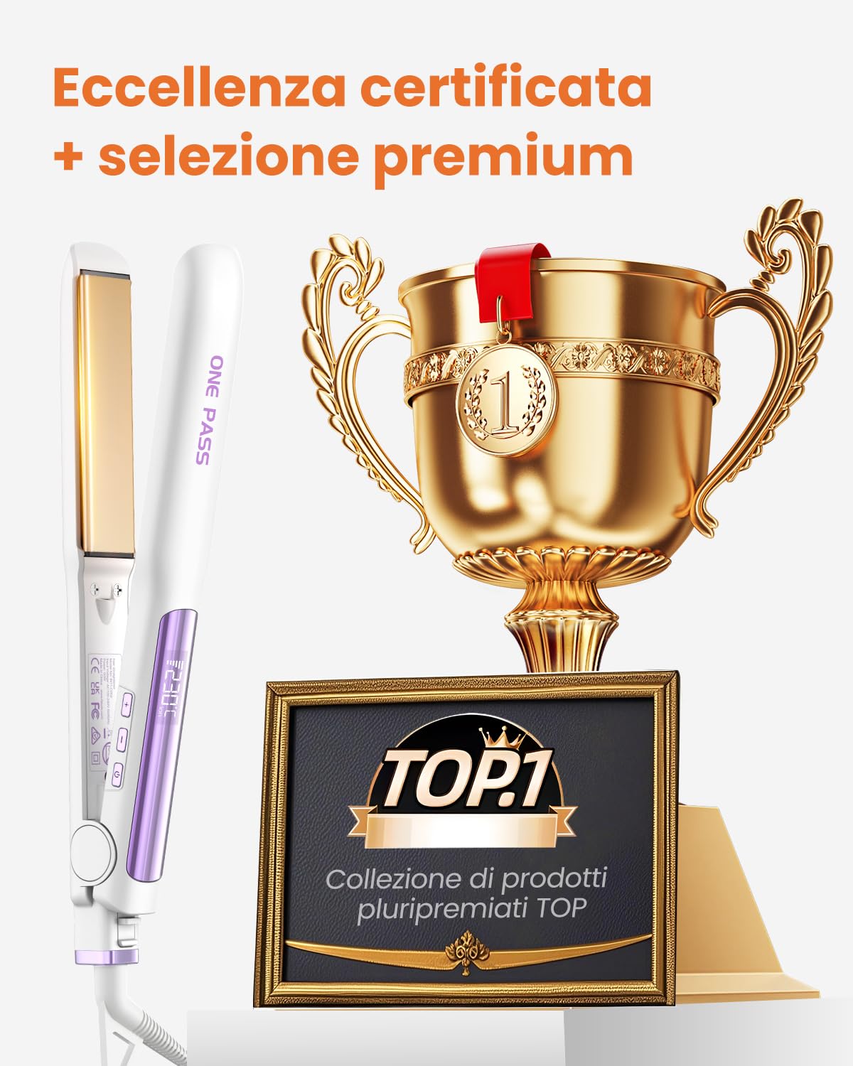 Faszin Piastra per Capelli Professionale in Titanio 30mm, 2 in 1 | Riscaldamento rapido 20s, tecnologia ionica anticrespo, sensore NTC, doppio voltaggio, ideale per capelli spessi o in viaggio