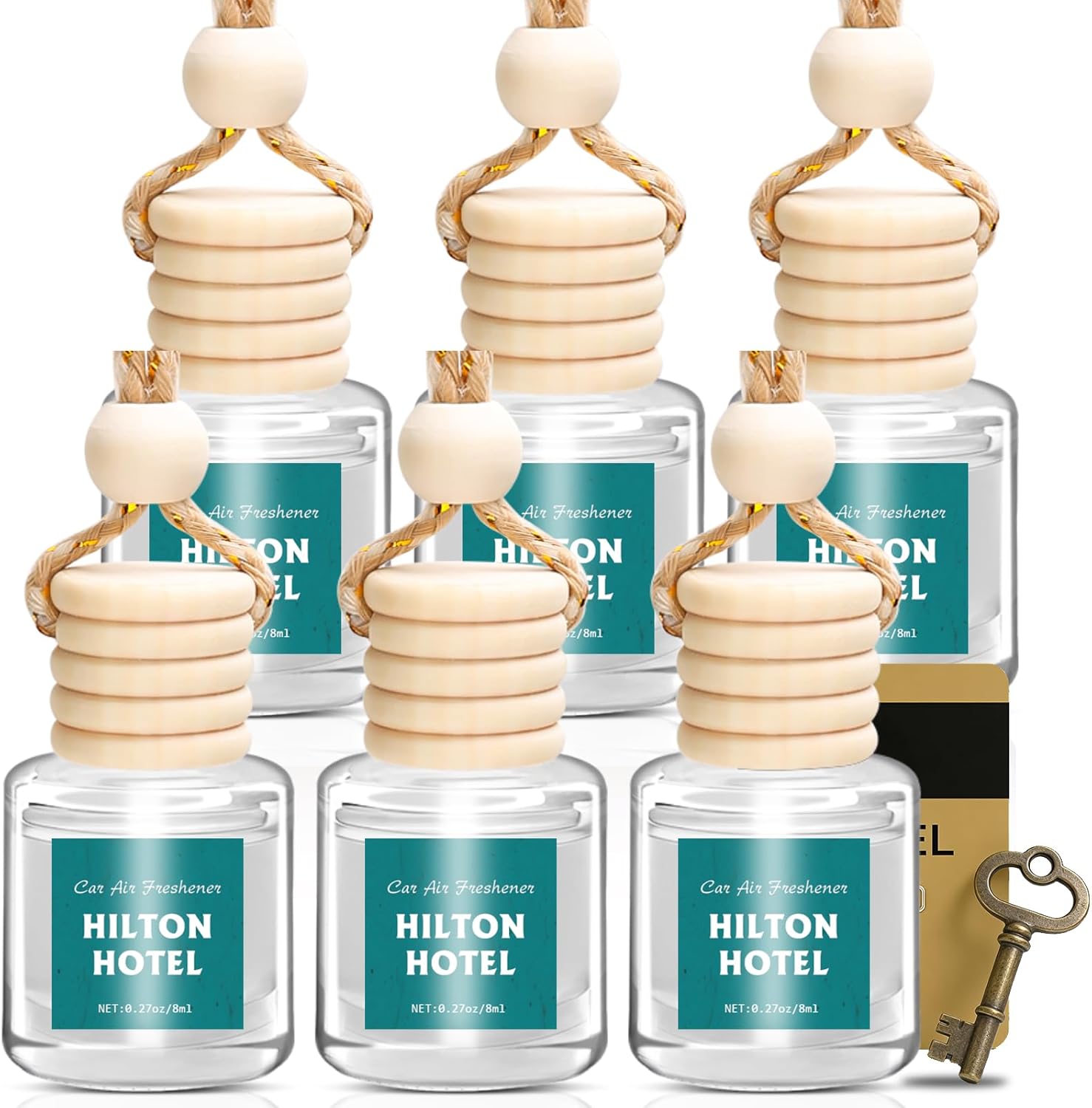 AROIC 6-Pack Premium Hotel Scent Car Air Fresheners - Long-Lasting Essential Oil Hanging Diffusers for Luxury Car Aromatherapy