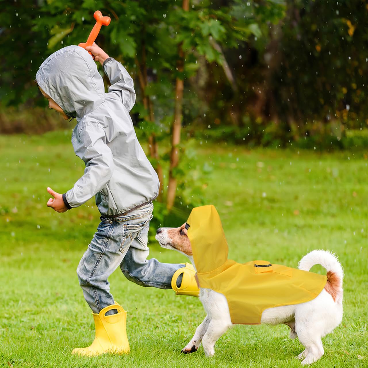 YARNOW Dog Raincoat with Hood for Small Dogs Puppy Rain Jacket Lightweight Pet Raincoat for Outdoor Use Fit for Dogs and Puppies